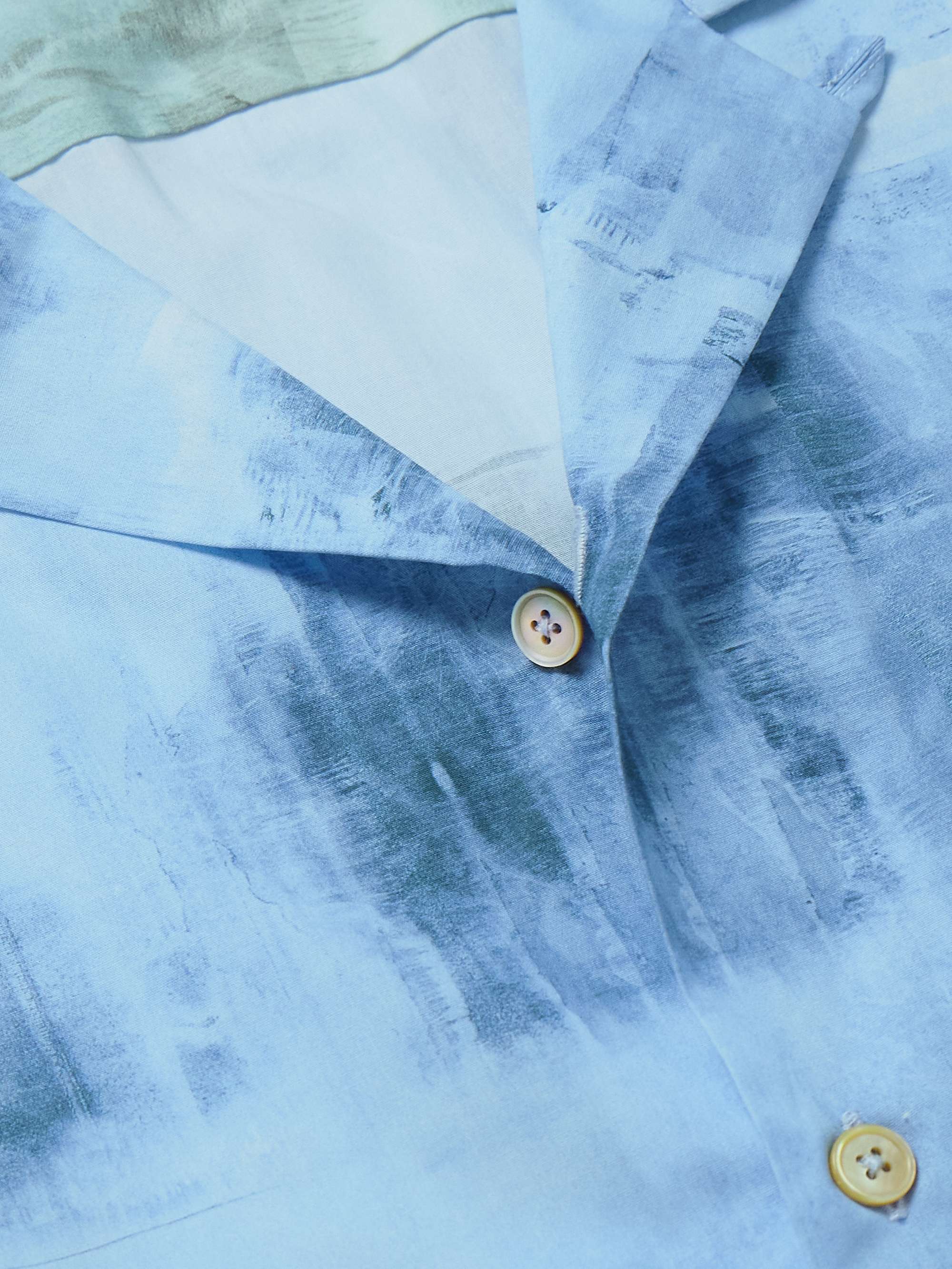 PAUL SMITH Convertible-Collar Printed Lyocell Shirt