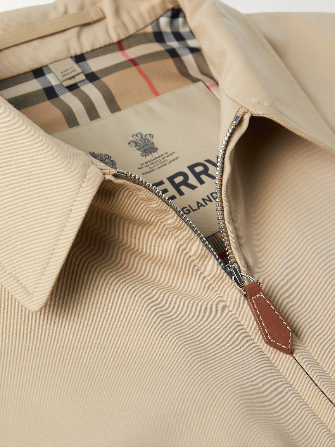 Shop Burberry Cotton-gabardine Blouson Jacket In Neutrals