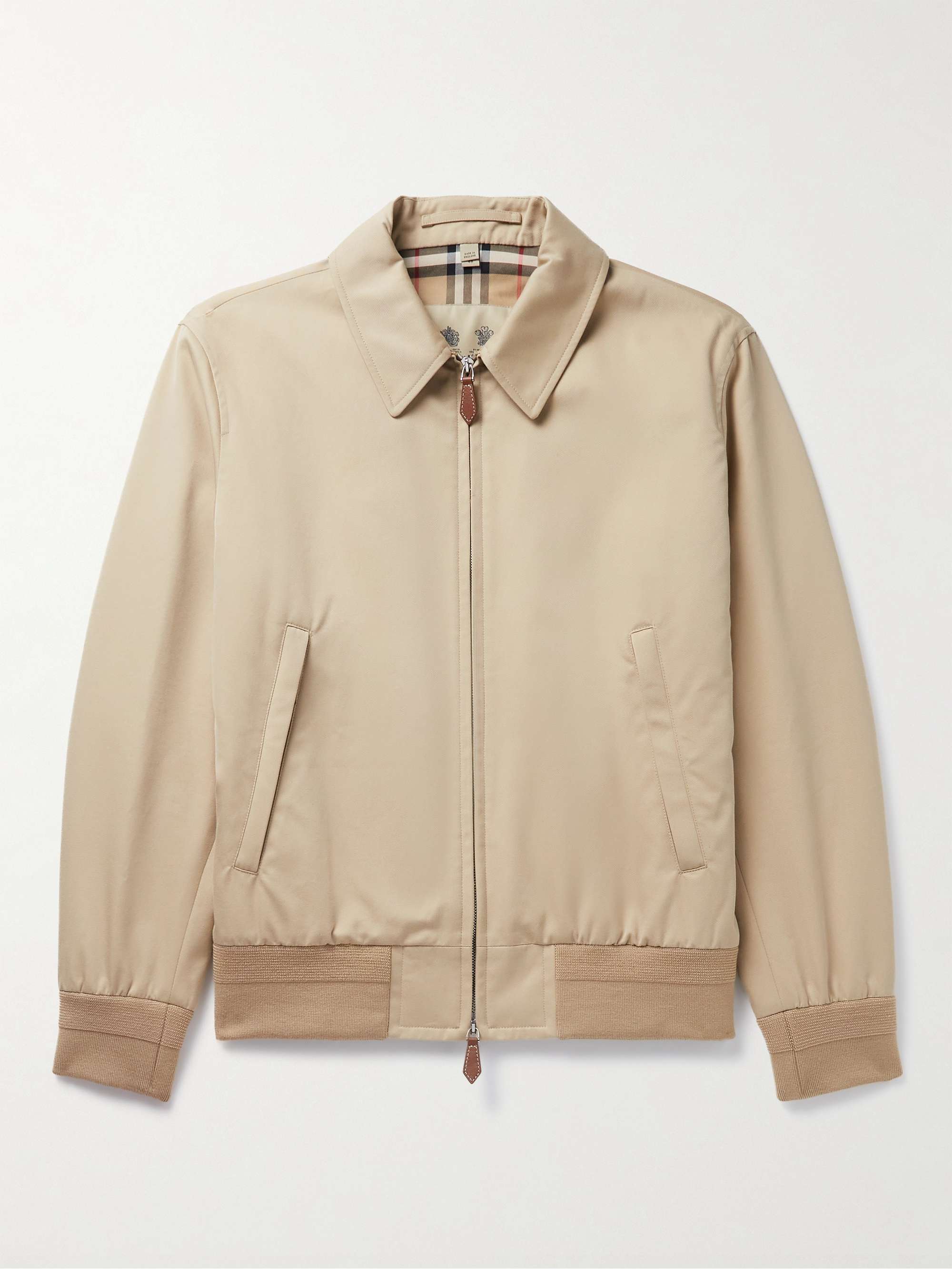 BURBERRY コットンギャバジン ブルゾンジャケット | ミスターポーター BURBERRY コットンギャバジン ブルゾンジャケット | ミスターポーター