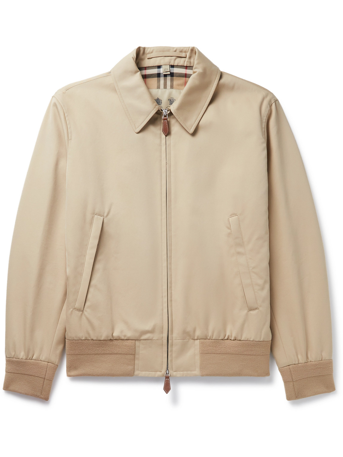Burberry Cotton-gabardine Blouson Jacket In Neutrals