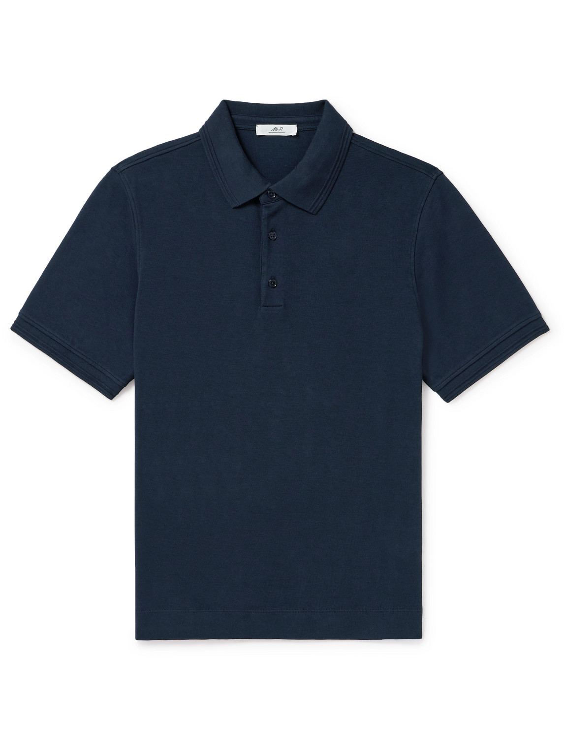 Mr P Organic Cotton-piqué Polo Shirt In Blue