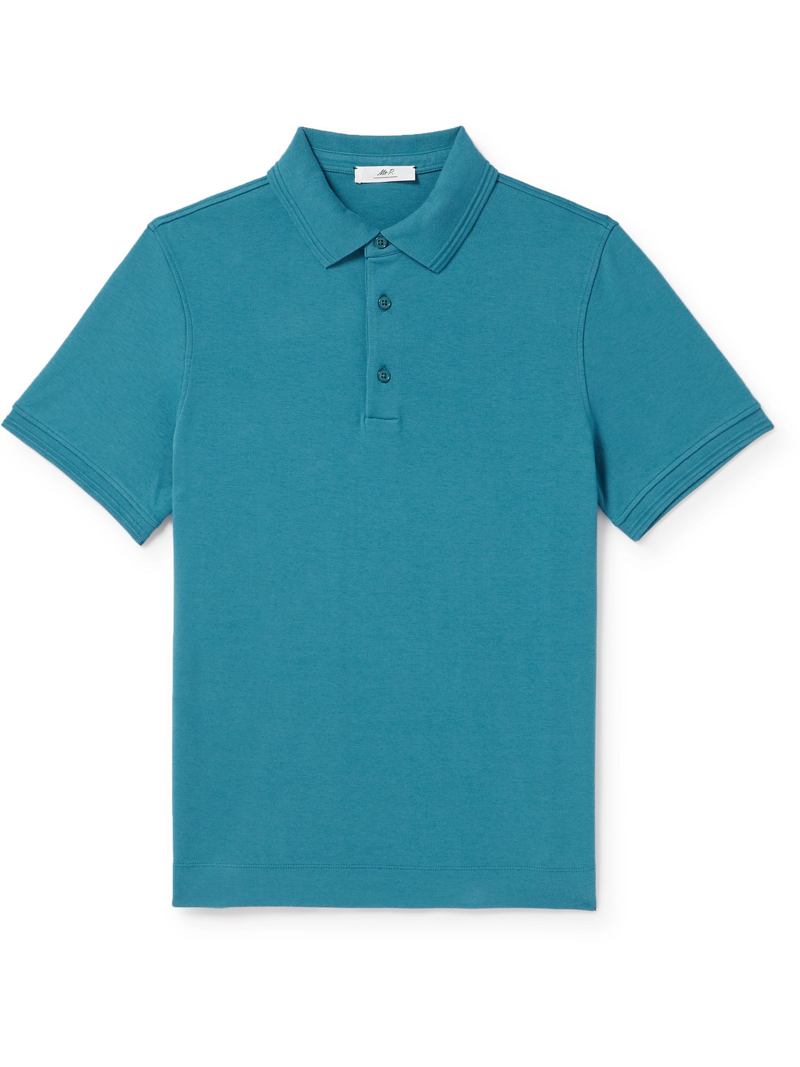 Mr P Organic Cotton-piqué Polo Shirt In Blue