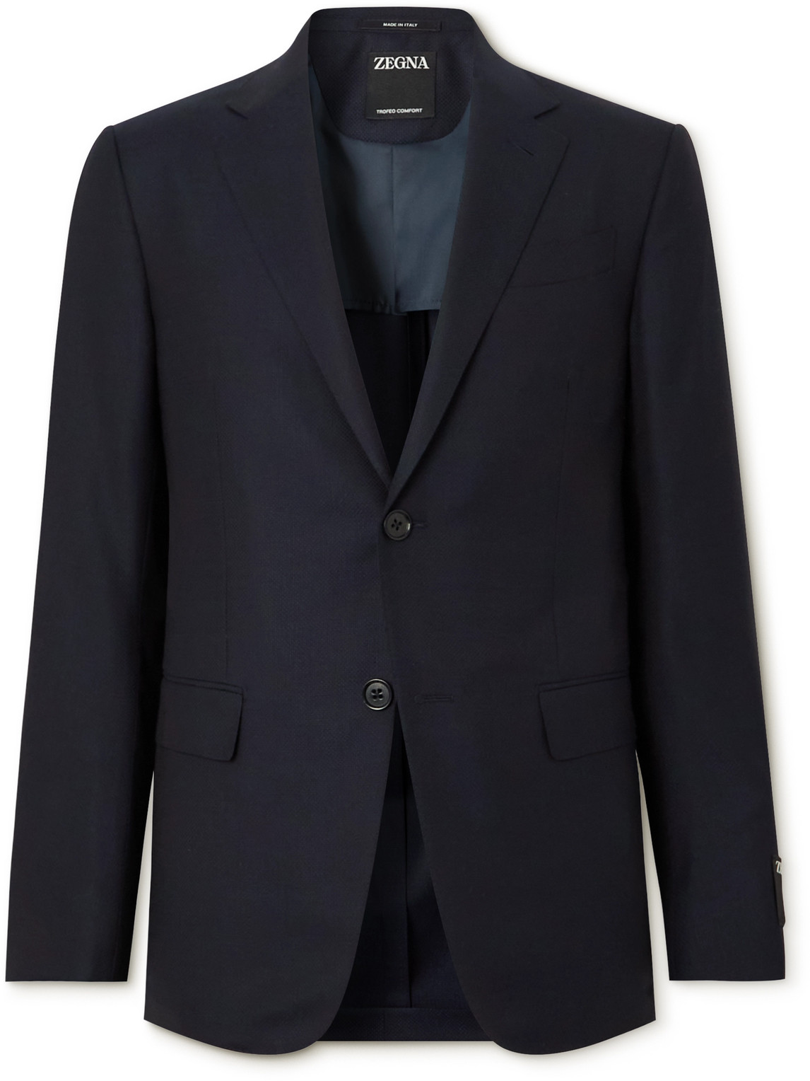 Zegna Wool-blend Blazer In Blue