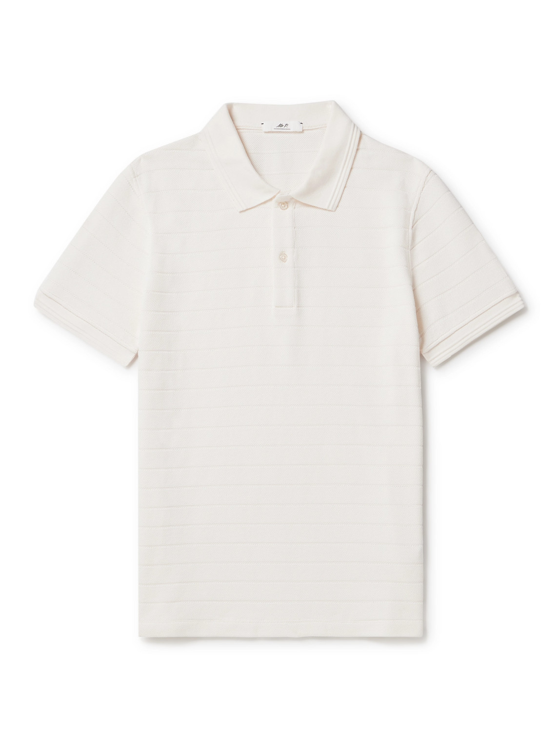 Mr P Organic Cotton-piqué Polo Shirt In Neutrals