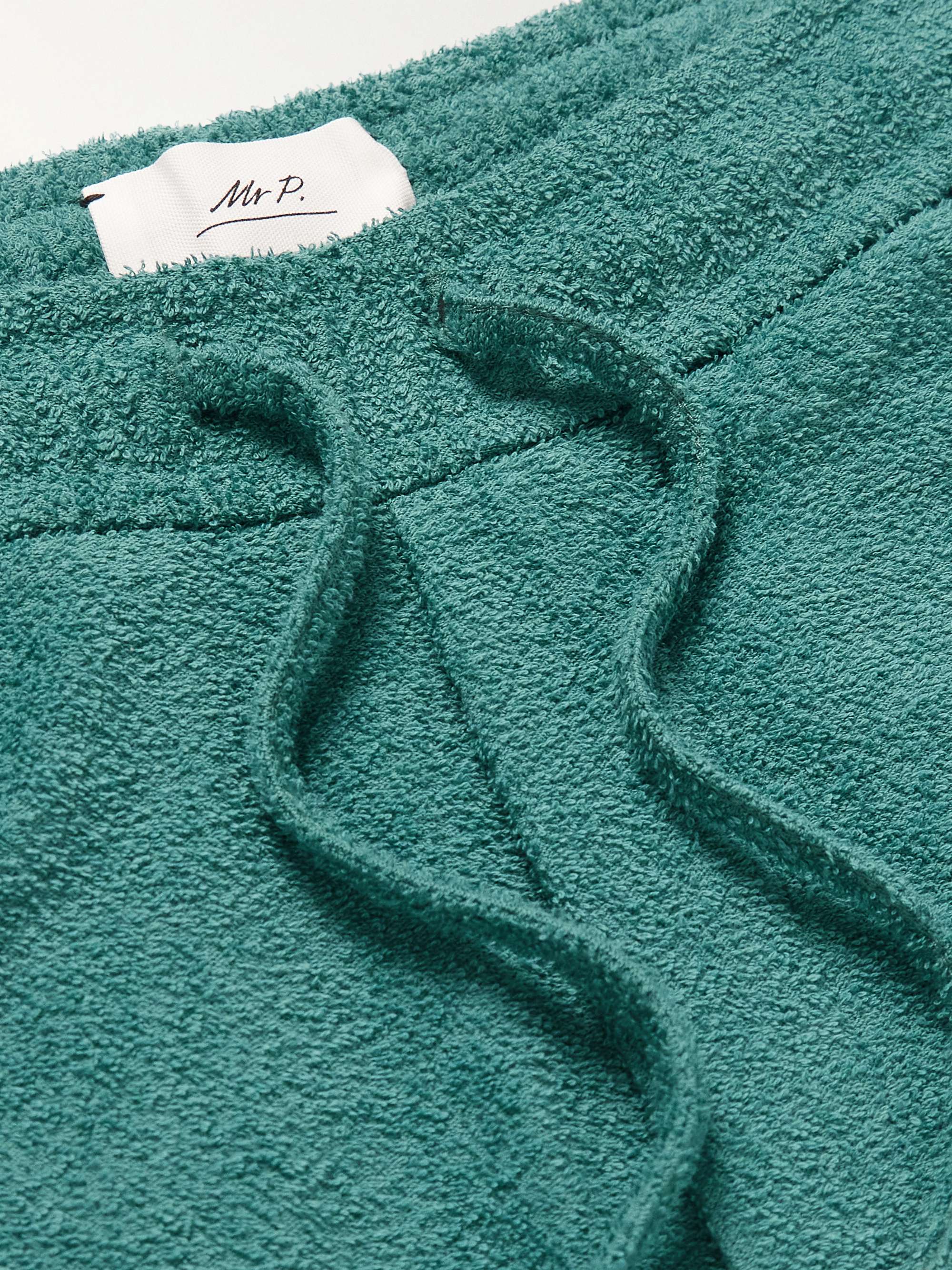 MR P. Straight-Leg Organic Cotton-Terry Drawstring Shorts