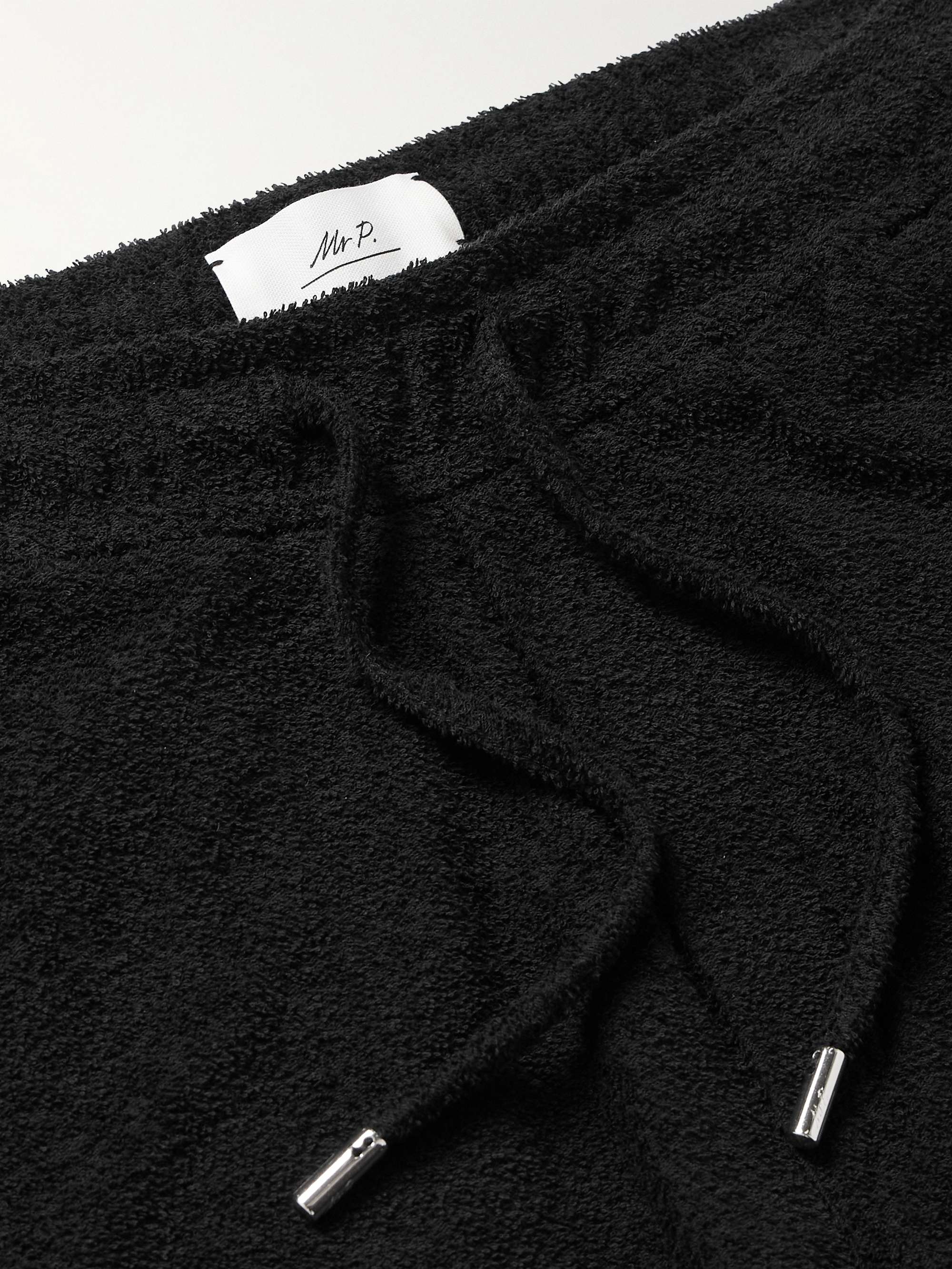 MR P. Straight-Leg Organic Cotton-Terry Drawstring Shorts