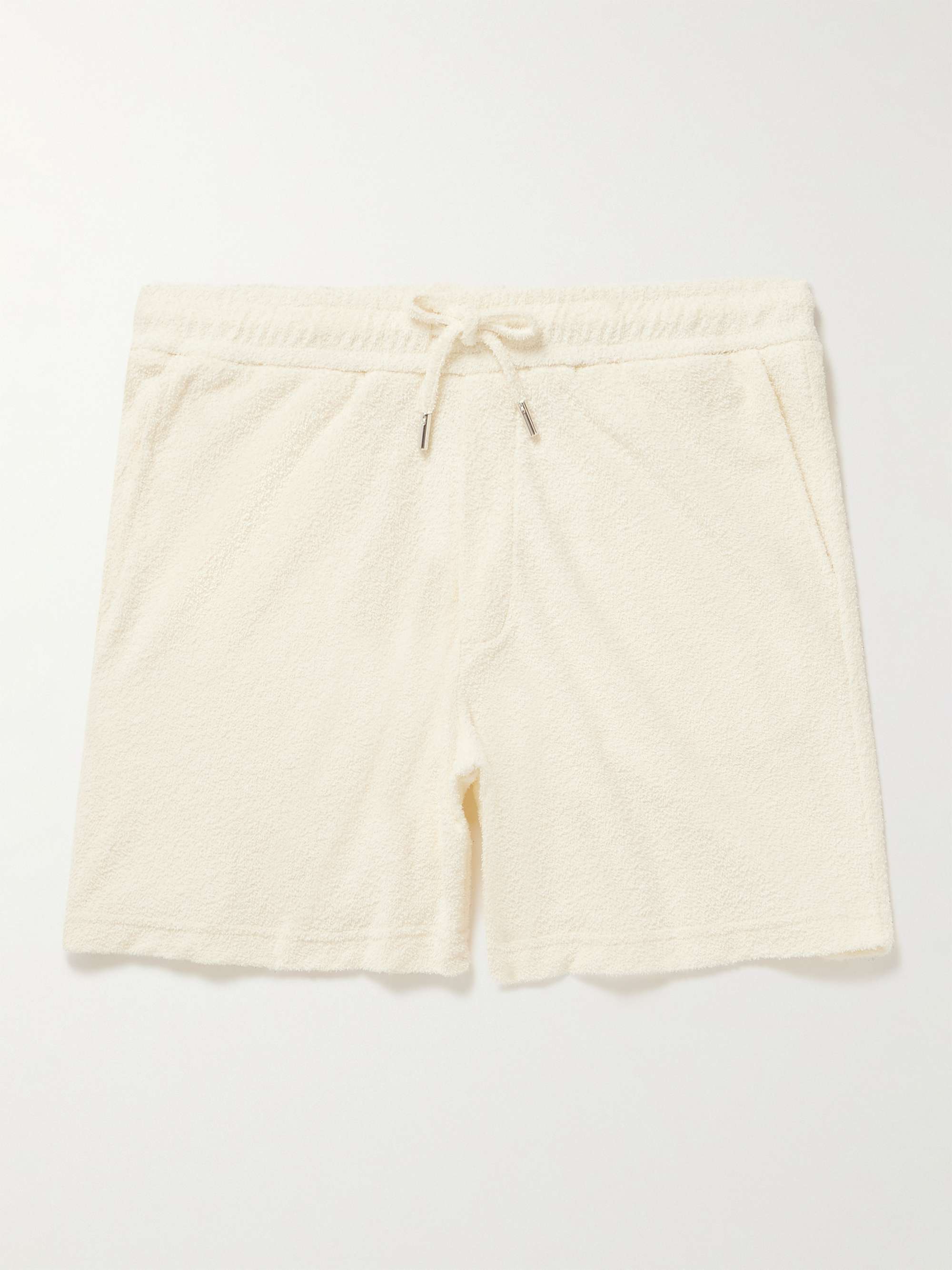 Straight-Leg Cotton-Terry Drawstring Shorts