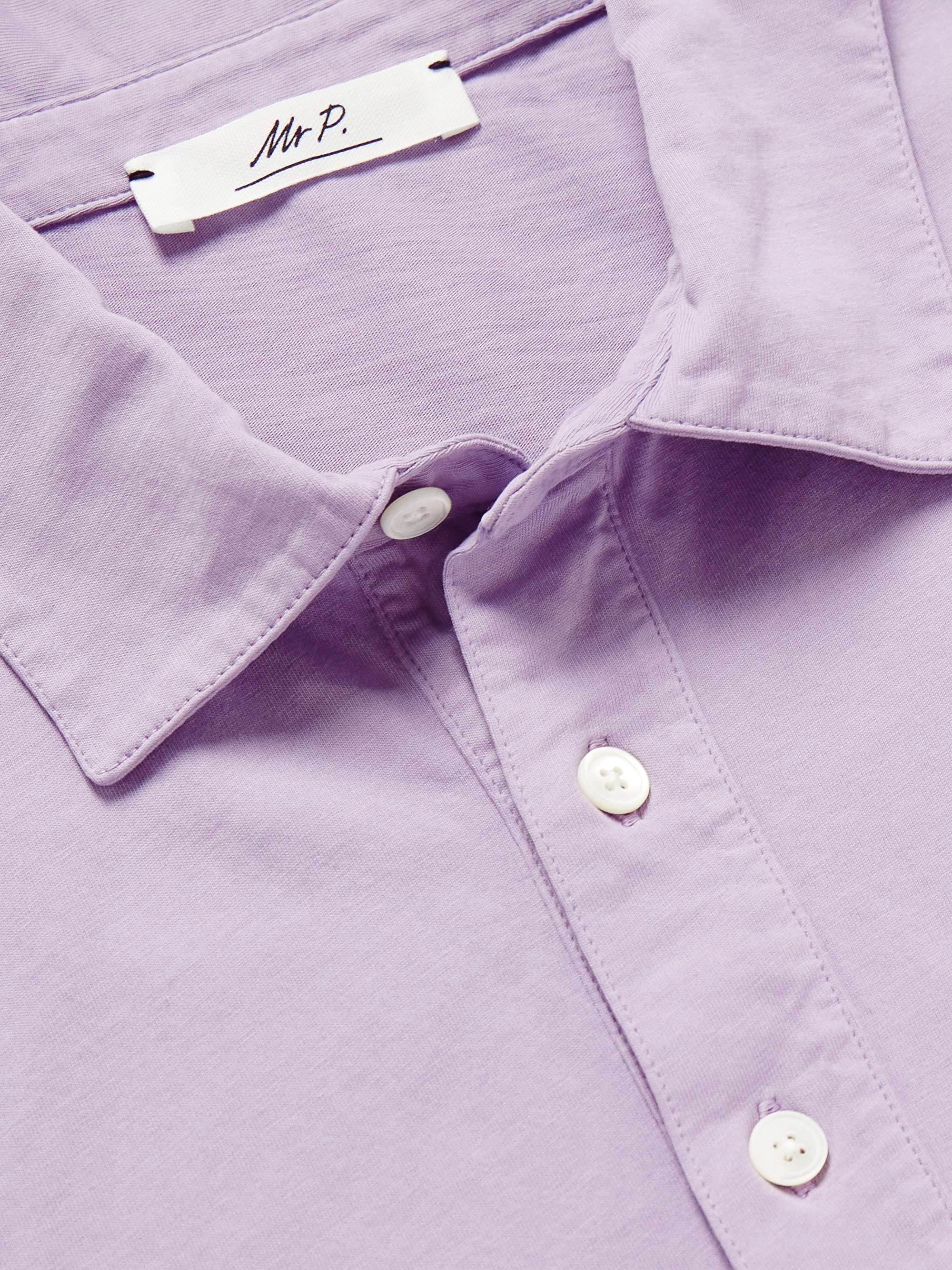 MR P. Garment-Dyed Cotton-Jersey Polo Shirt