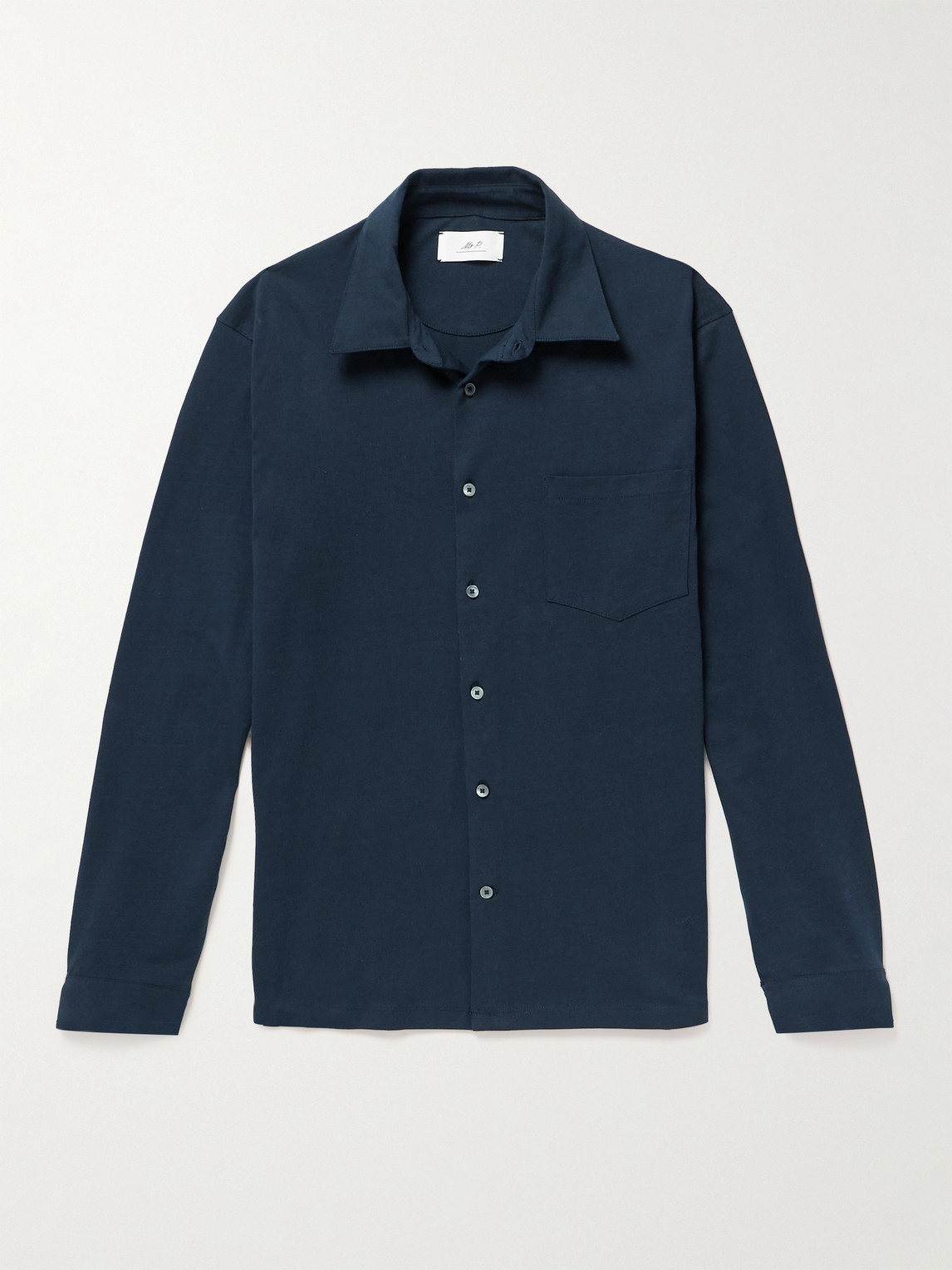 Mr P Organic Cotton-jersey Shirt In Blue
