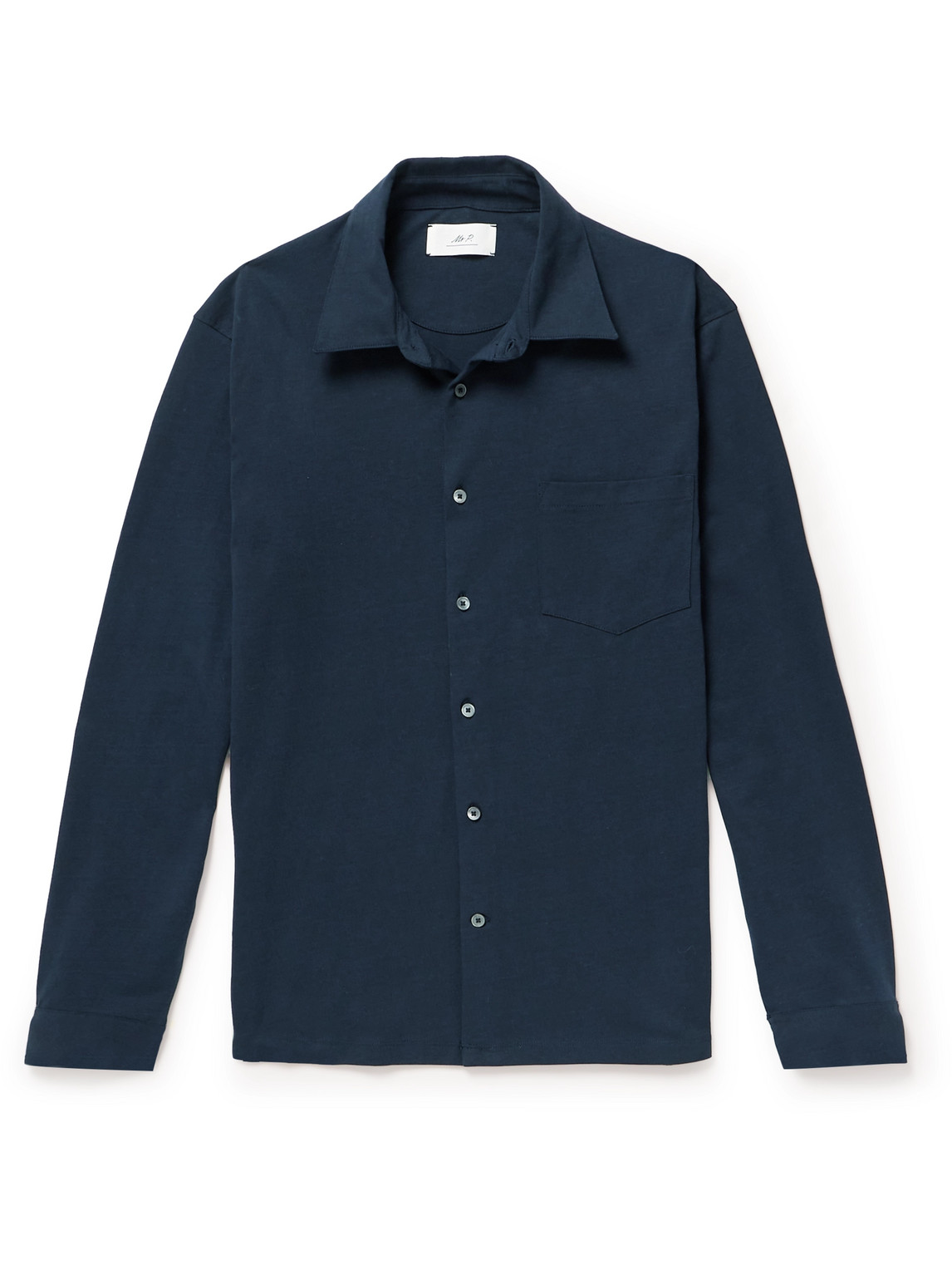 Mr P Organic Cotton-jersey Shirt In Blue