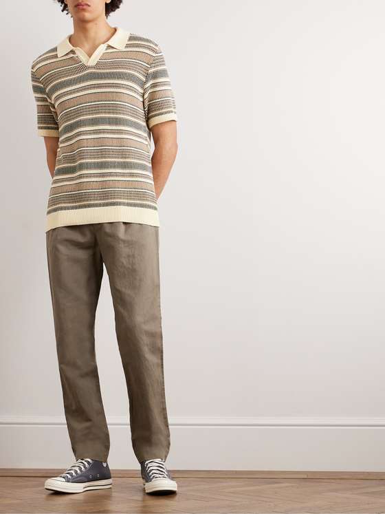 MR P. Striped Cotton Polo Shirt for Men | MR PORTER