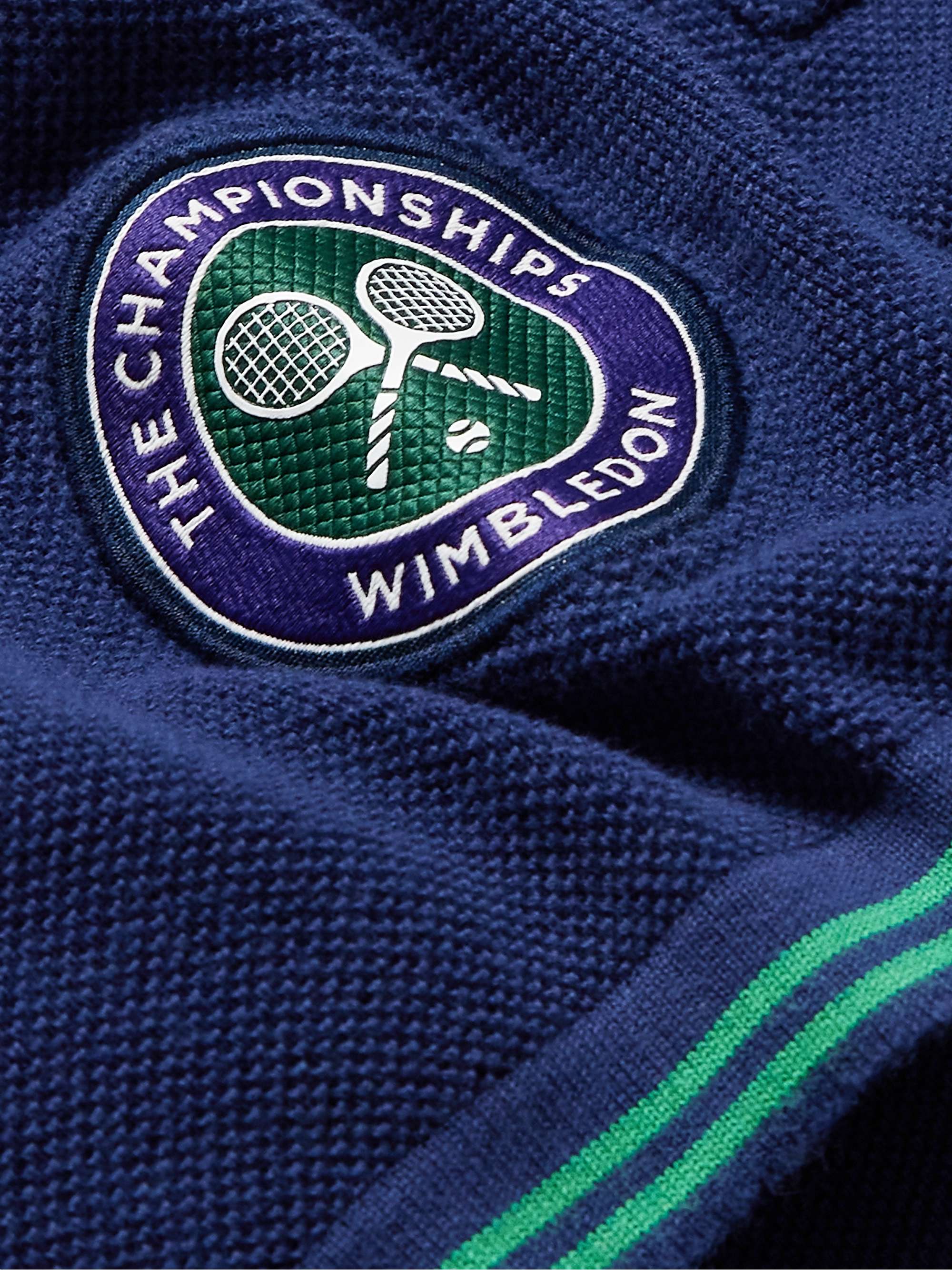POLO RALPH LAUREN Wimbledon Logo-Embroidered Appliquéd Cotton-Piqué ...