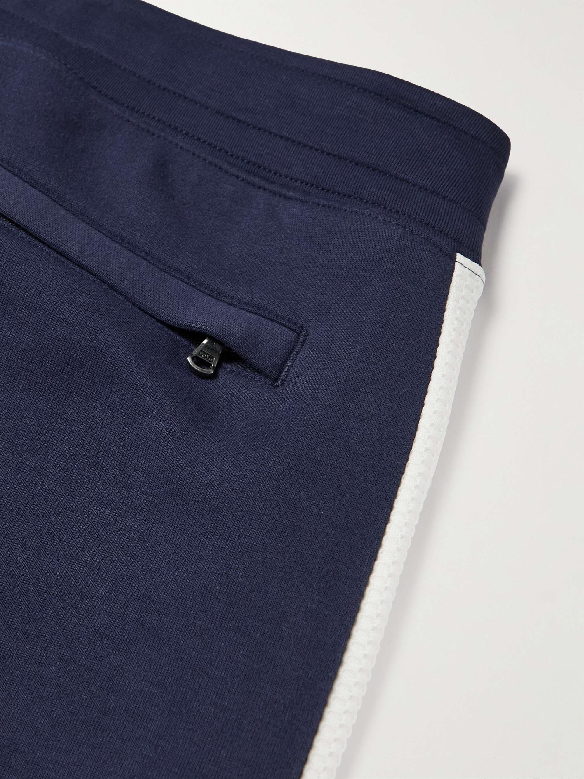 POLO RALPH LAUREN 윔블던 테이퍼드 메시 트리밍 코튼 혼방 스웨트팬츠