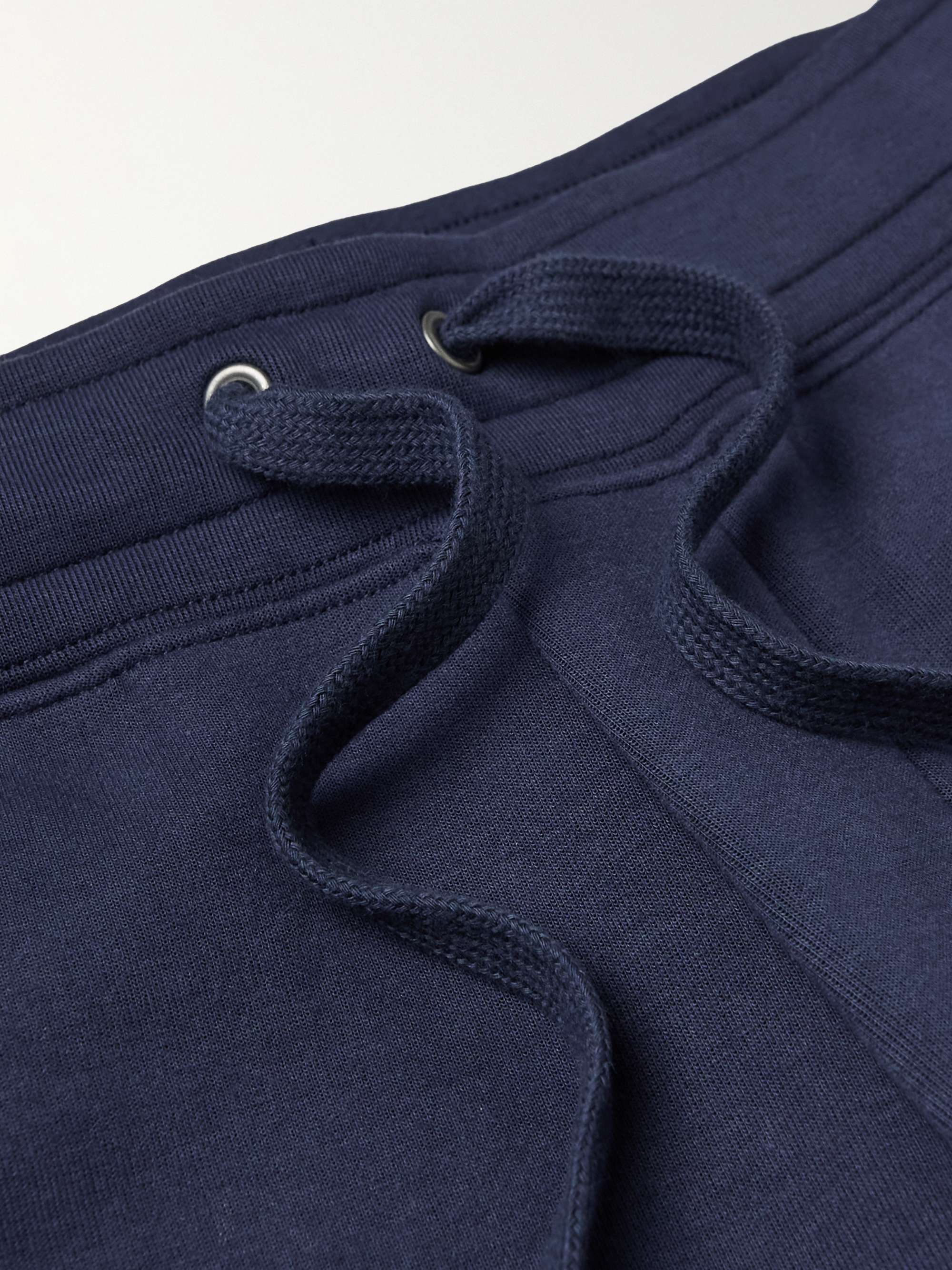 POLO RALPH LAUREN 윔블던 테이퍼드 메시 트리밍 코튼 혼방 스웨트팬츠