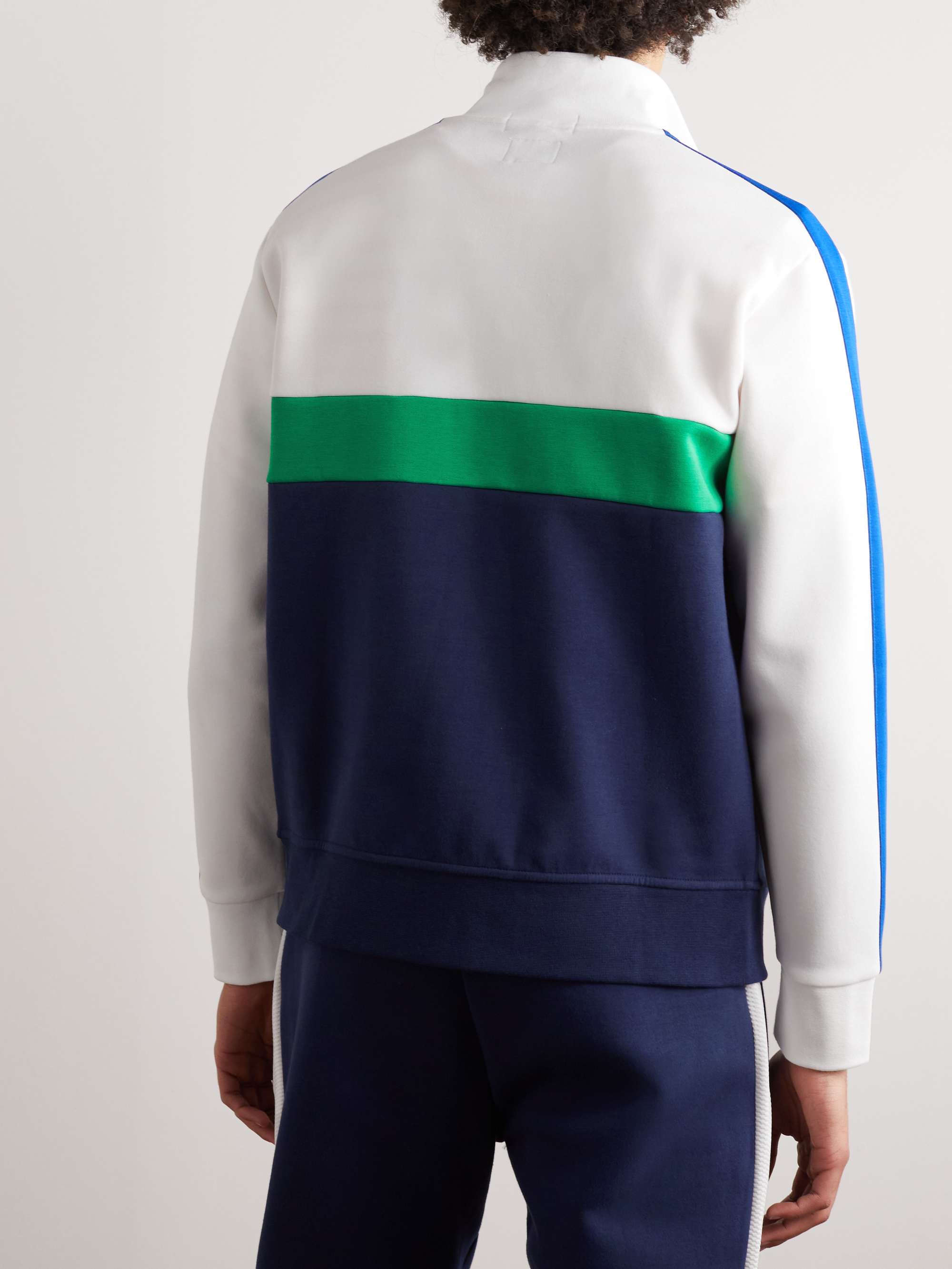POLO RALPH LAUREN Wimbledon Colour-Block Logo-Appliquéd Cotton-Blend Jersey Sweatshirt