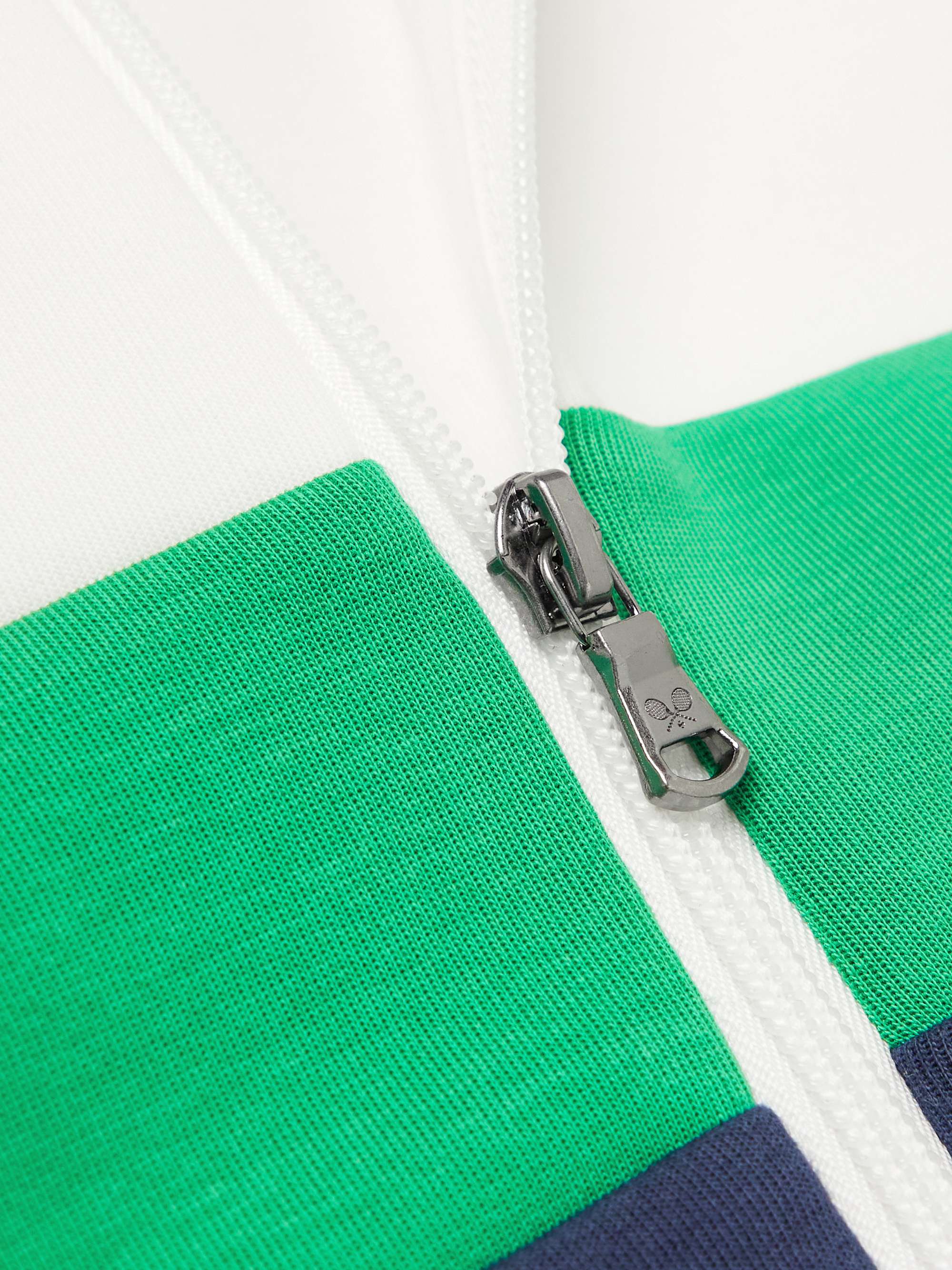 POLO RALPH LAUREN Wimbledon Colour-Block Logo-Appliquéd Cotton-Blend Jersey Sweatshirt