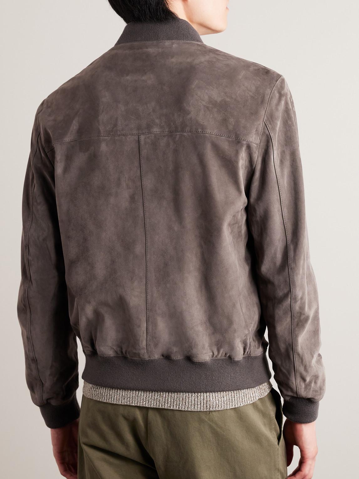 Shop Mr P Suede Bomber Jacket In Unknown