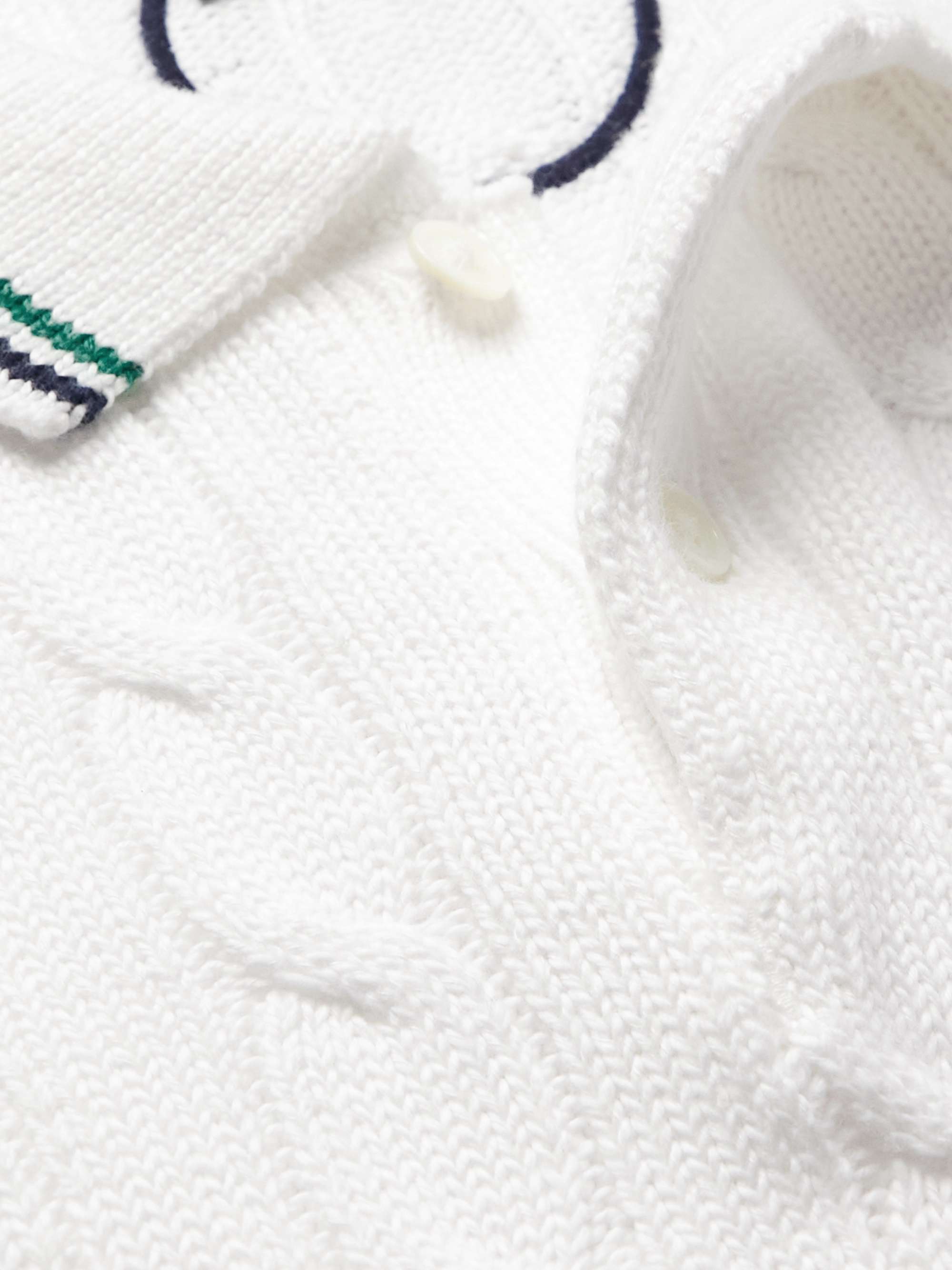 POLO RALPH LAUREN Wimbledon Logo-Embroidered Cable-Knit Sweater for Men ...