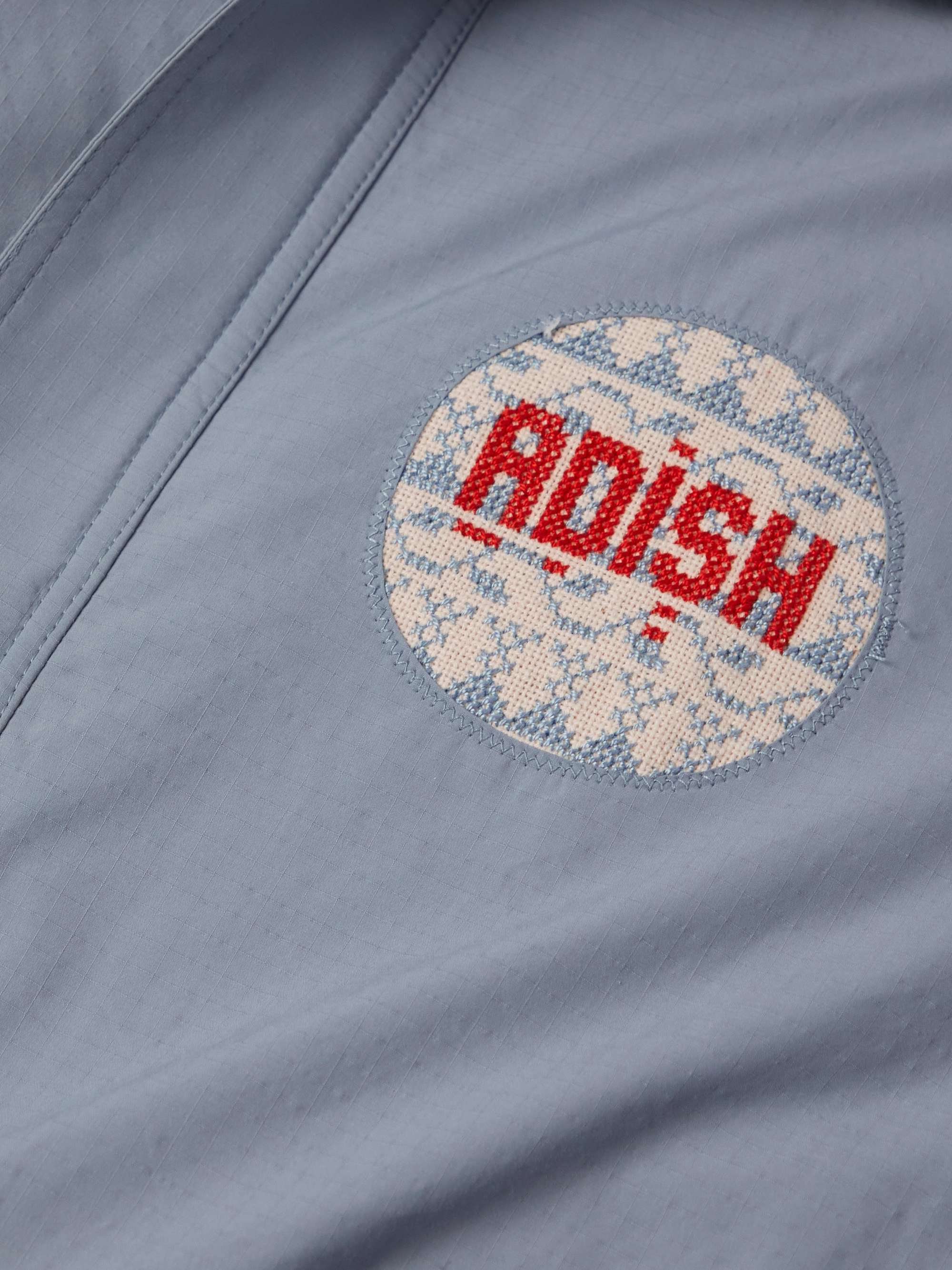 ADISH コットンリップストップ ジャケット ロゴアップリケ付き