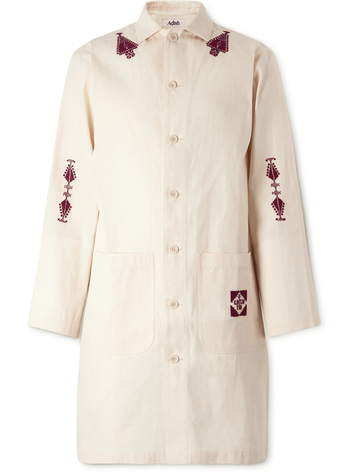 ADISH THE INOUE BROTHERS MAKHLUT EMBROIDERED COTTON-CANVAS COAT