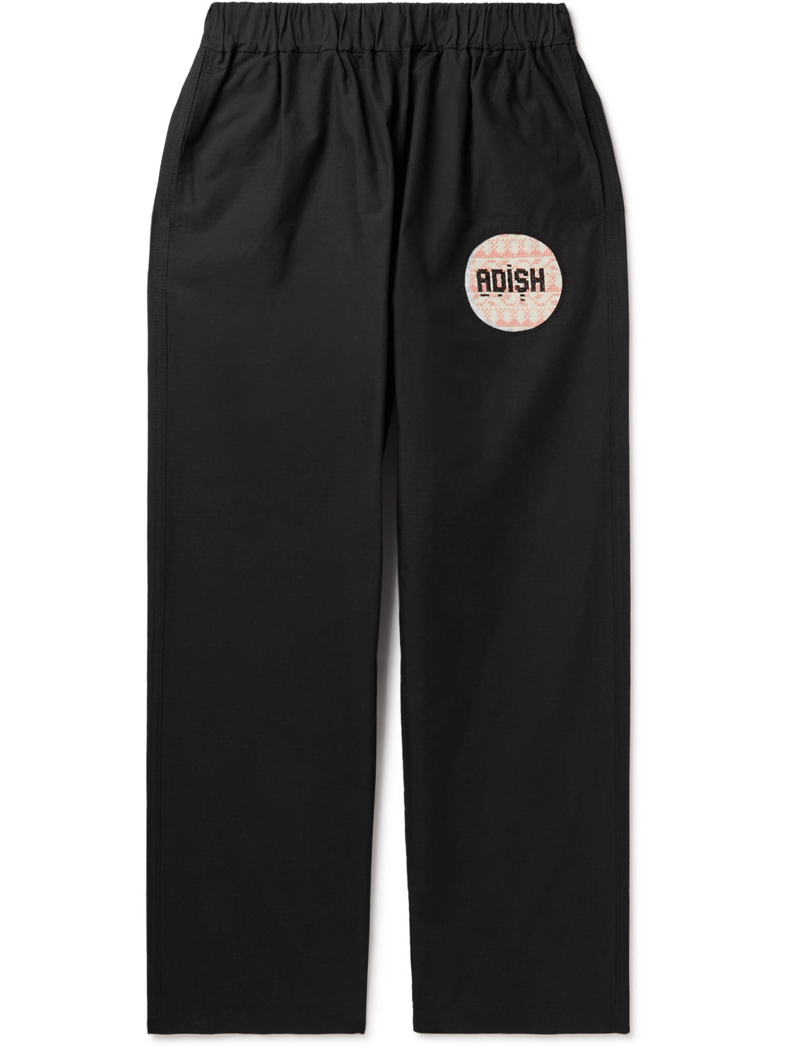 Adish Straight-leg Logo-appliquéd Cotton-blend Ripstop Trousers In Black