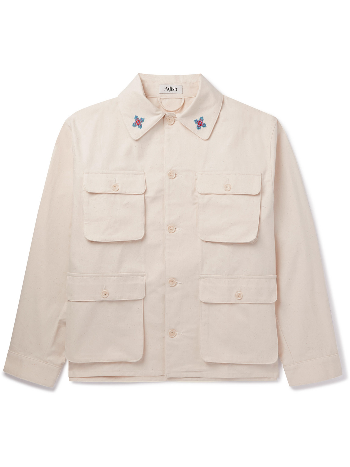 Qurs Embroidered Cotton-Twill Overshirt