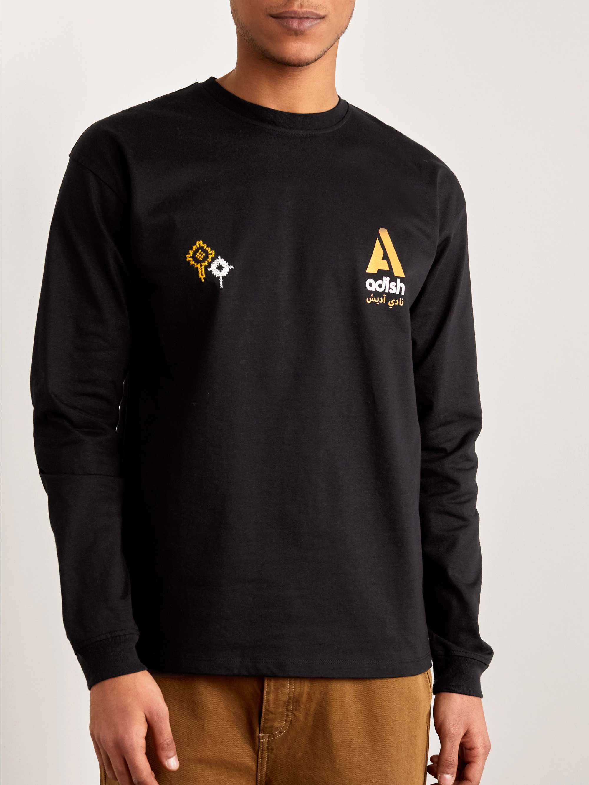 ADISH Nadi Embroidered Logo-Print Cotton-Jersey T-Shirt