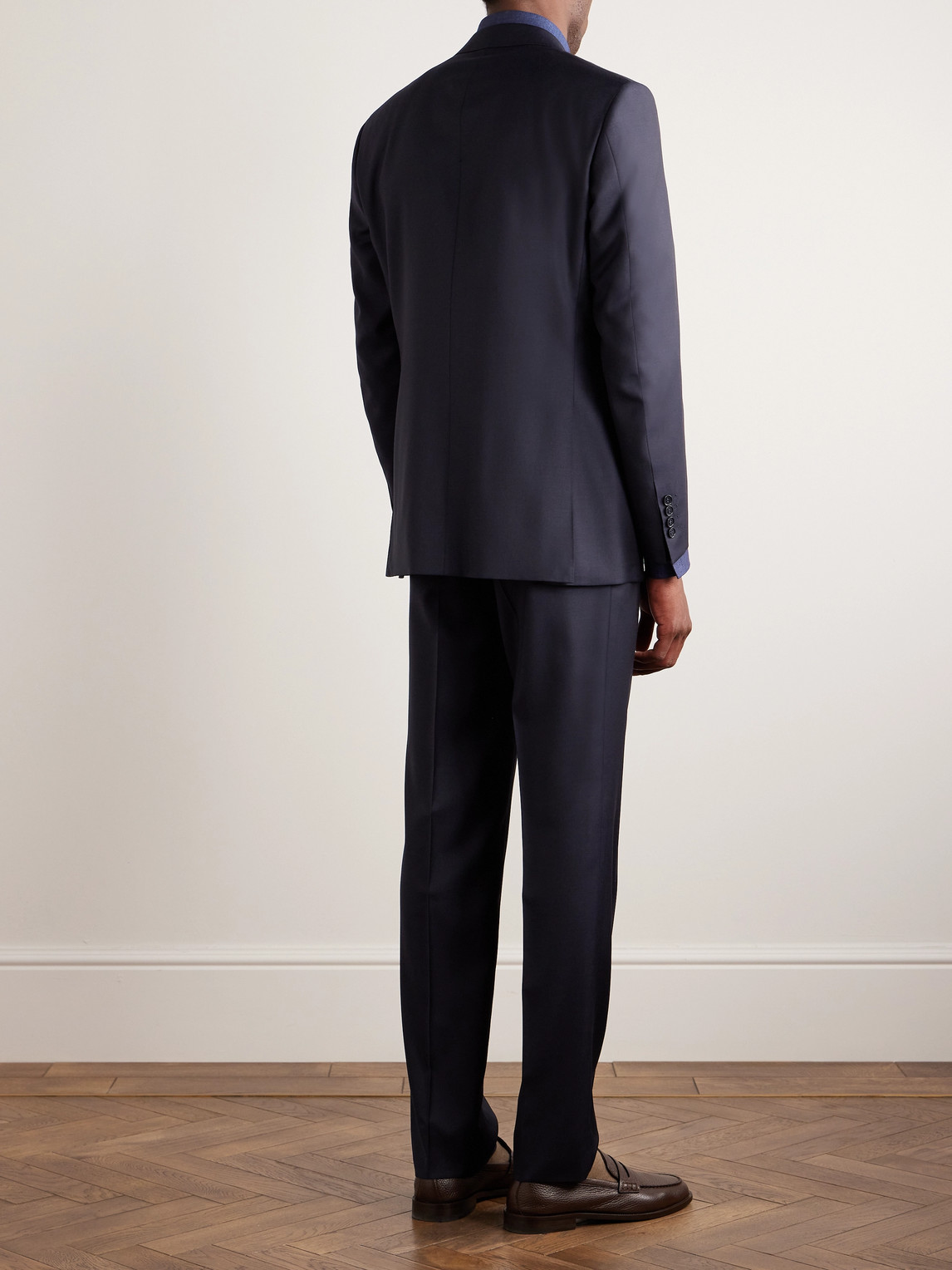 Shop Canali Slim-fit Wool Suit In Blue