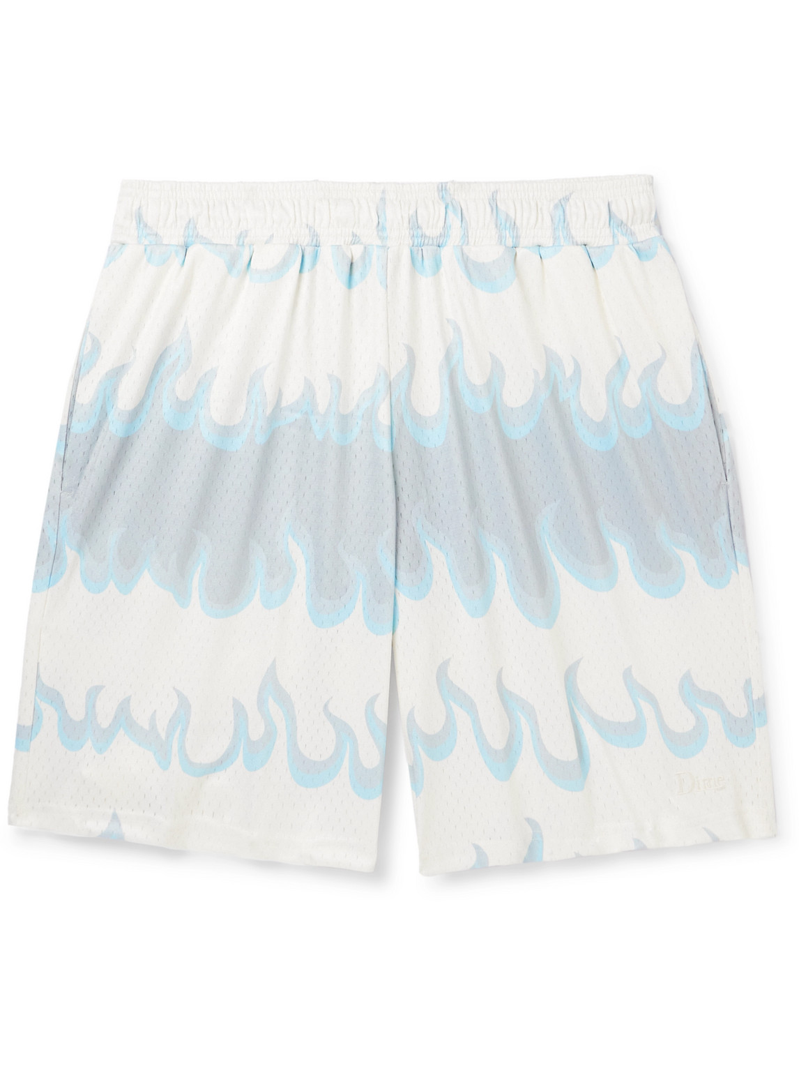DIME Space Flame Straight-Leg Printed Mesh Shorts