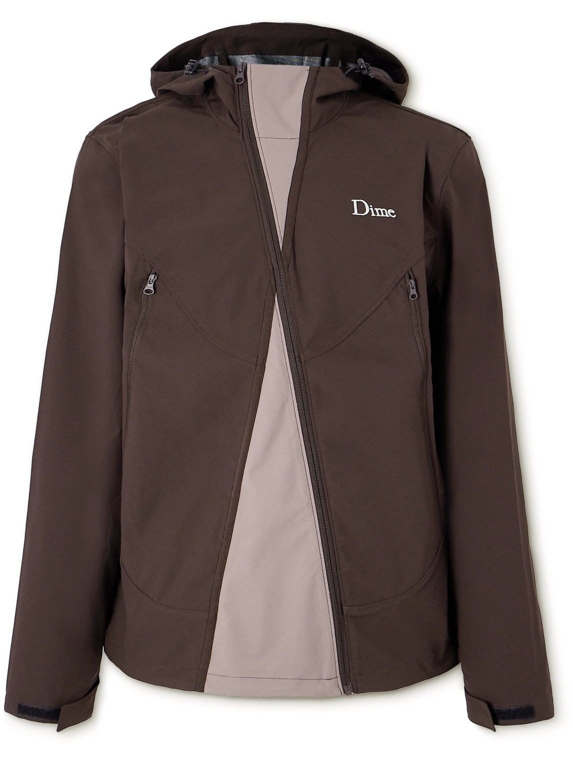 DIME Extreme Windbreaker Logo-Embroidered Two-Tone Shell Hooded Jacket