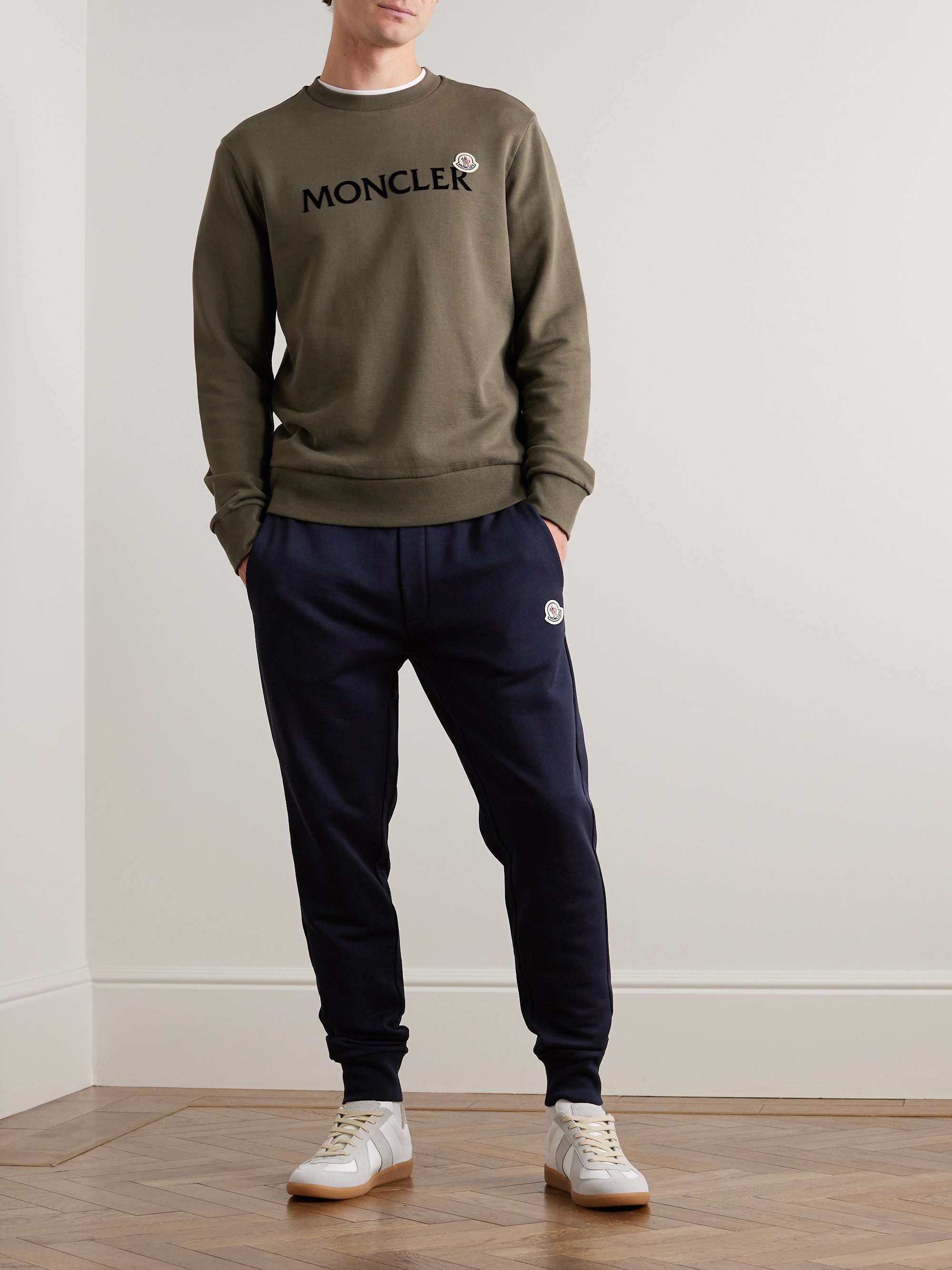 White Drawstring-cuff technical-canvas track pants, Moncler Genius