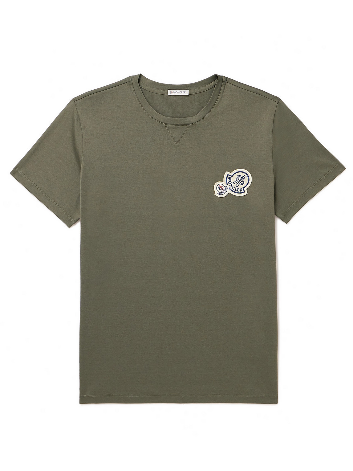 Moncler T-shirt Uni En Coton In Green