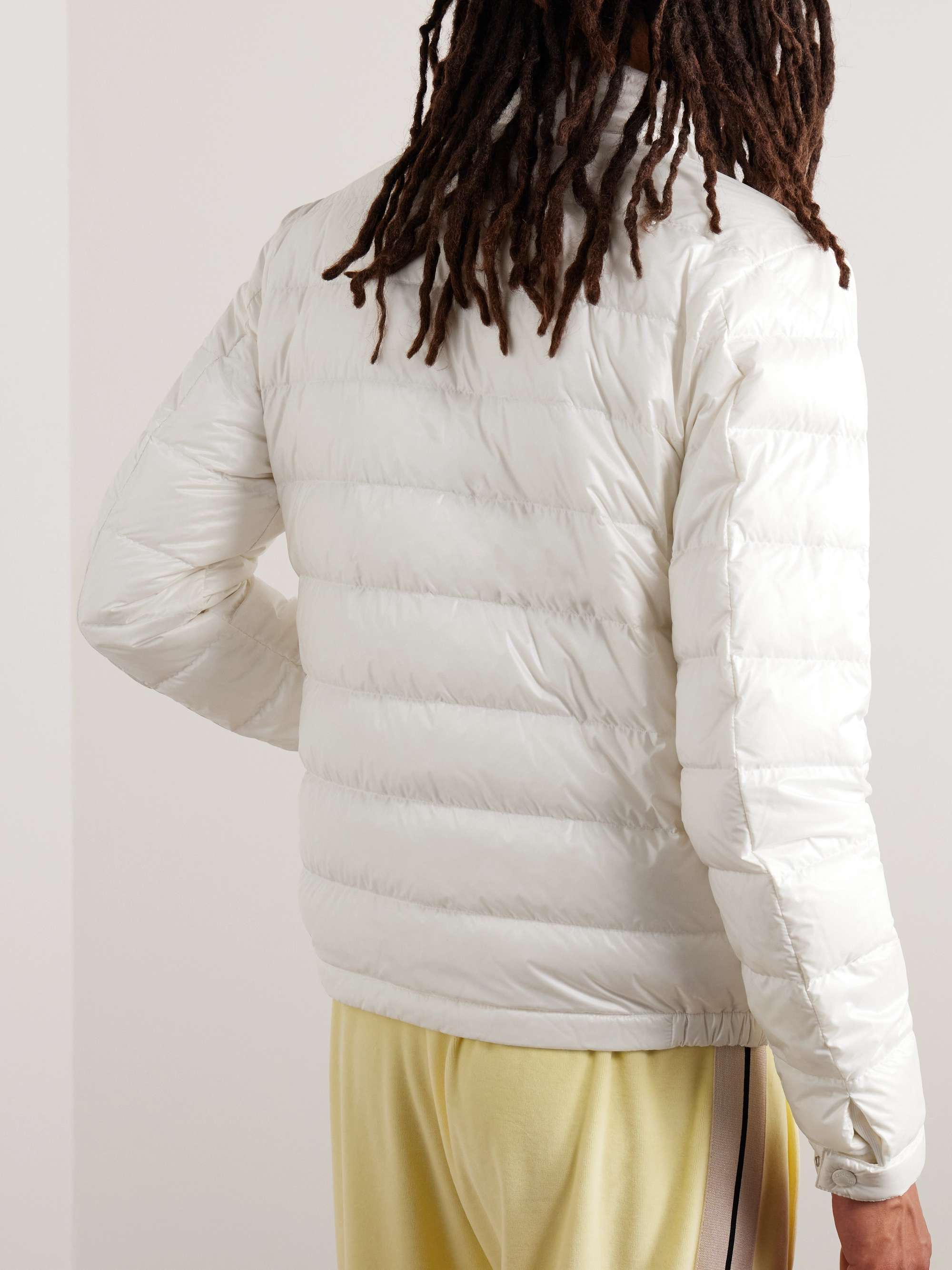 MONCLER Acorus Logo-Appliquéd Quilted Glossed-Shell Down Jacket