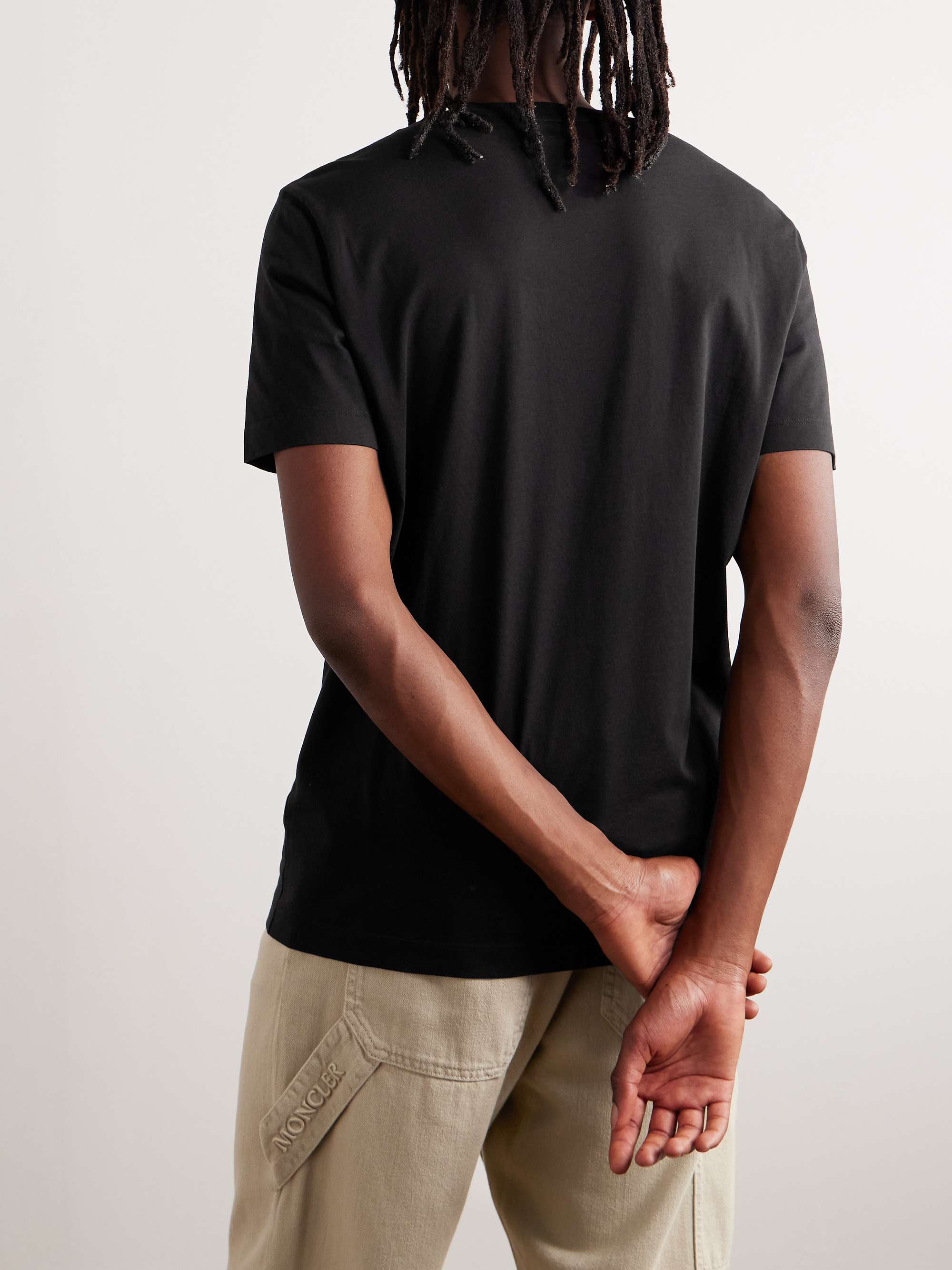MONCLER Three-Pack Logo-Appliquéd Cotton-Jersey T-Shirts for Men | MR ...