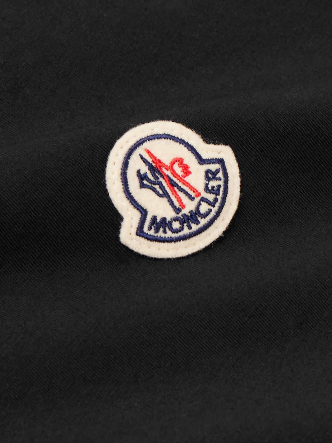 Shop Moncler Three-pack Logo-appliquéd Cotton-jersey T-shirts In Black