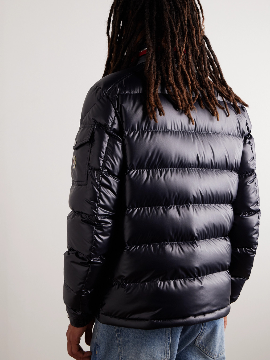 Shop Moncler Bourne Logo-appliquéd Quilted Shell Down Jacket In Blue