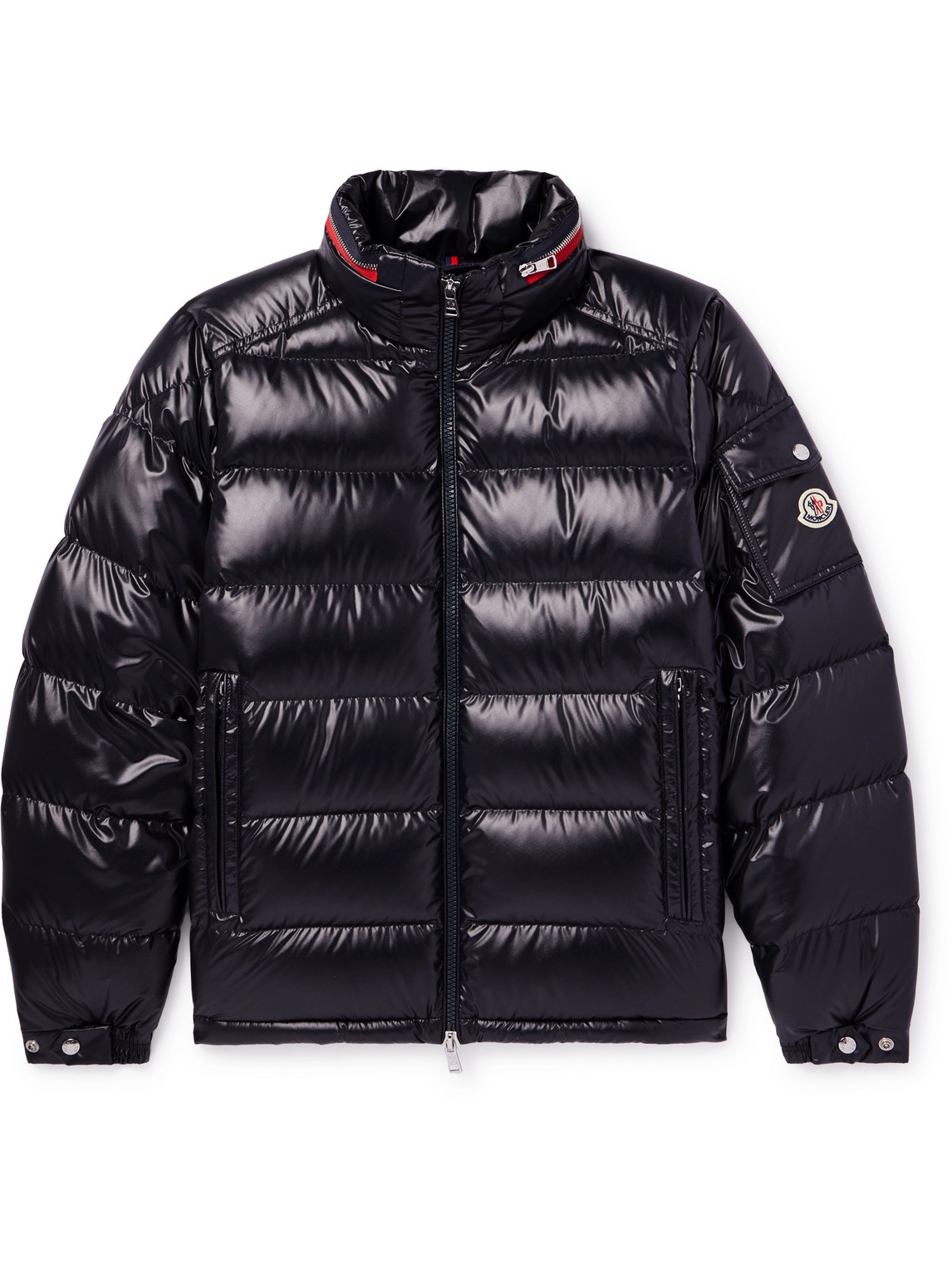 Shop Moncler Bourne Logo-appliquéd Quilted Shell Down Jacket In Blue