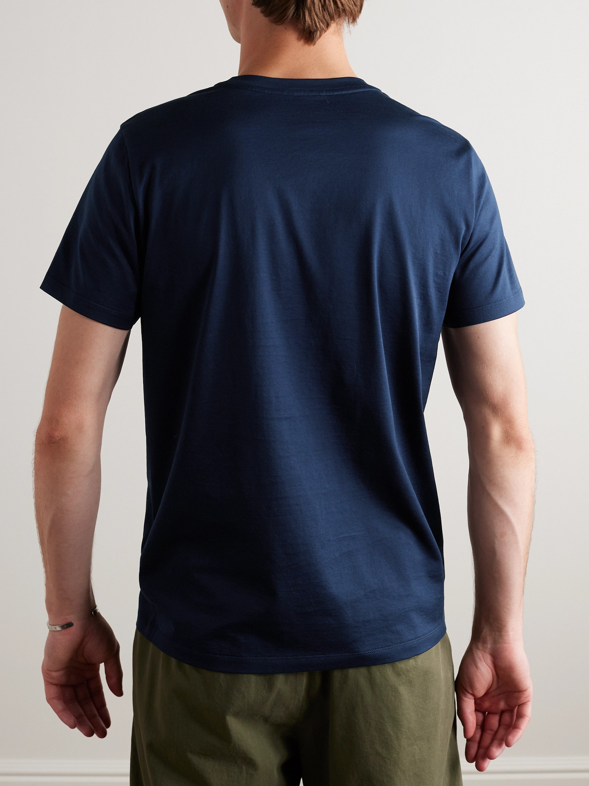 Moncler Double Logo Patch T-shirt In Blue