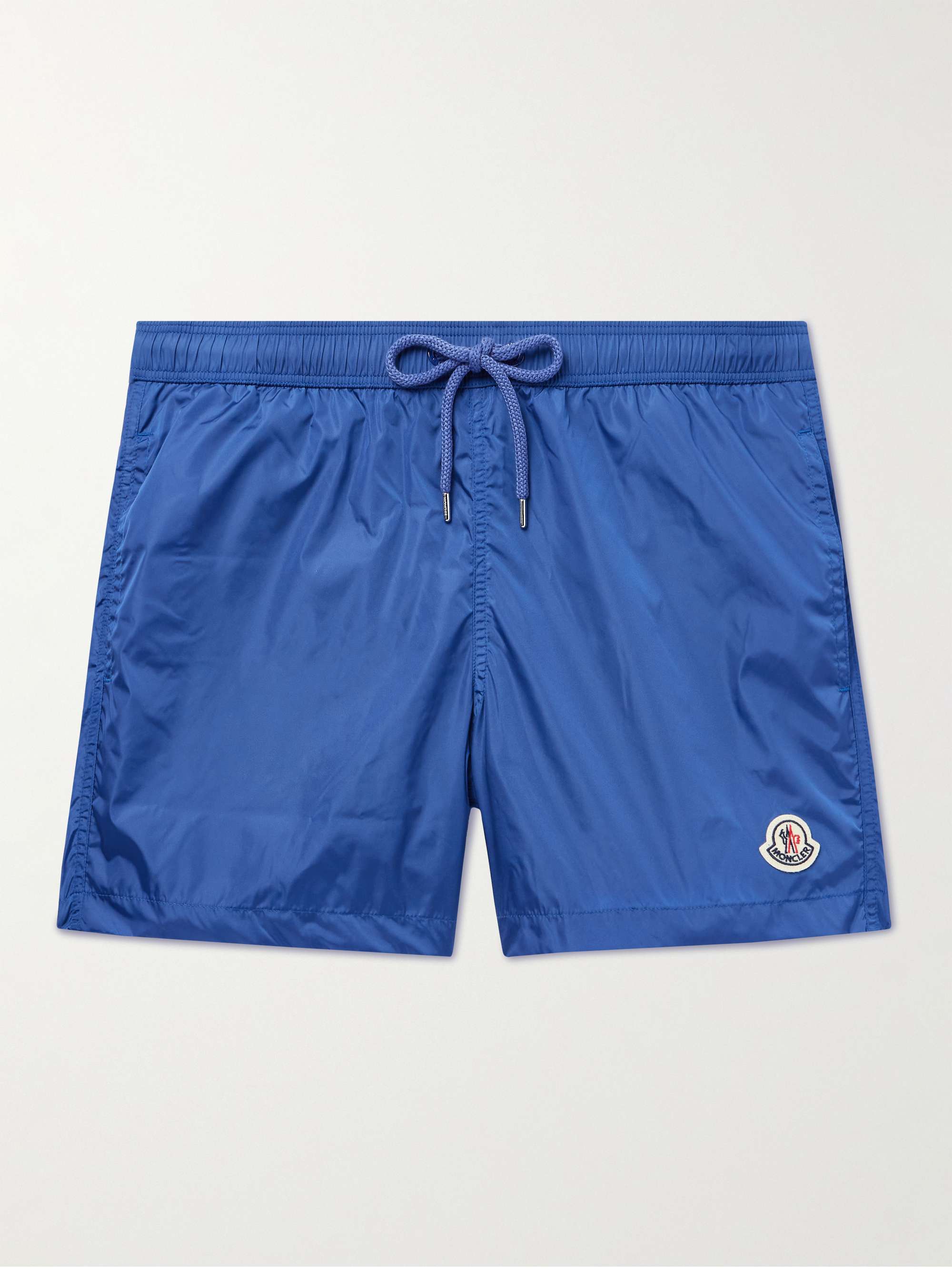 MONCLER Straight-Leg Mid-Length Logo-Appliquéd Swim Shorts for Men | MR ...