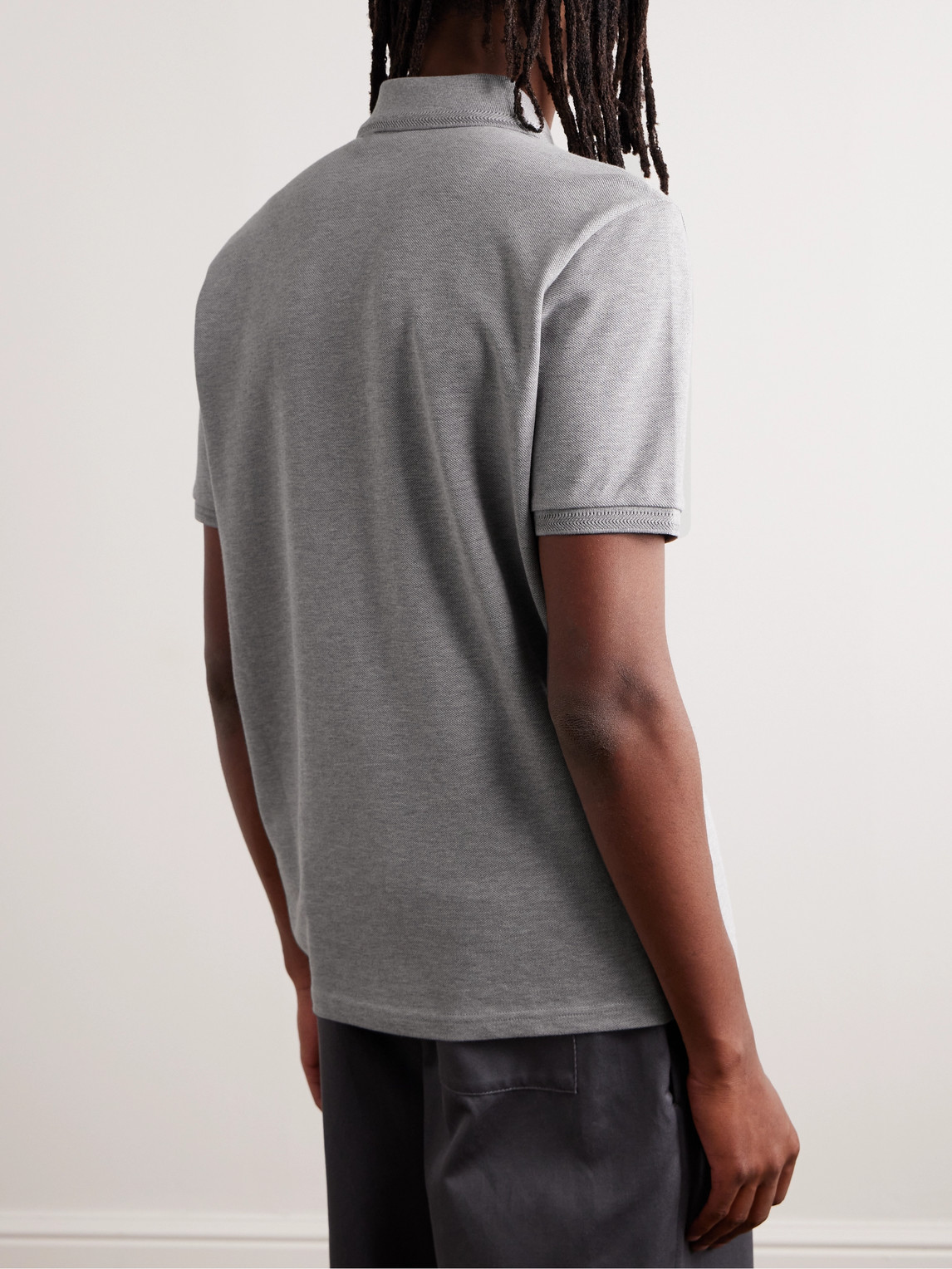 Moncler Short-sleeved Polo Shirt In Gray