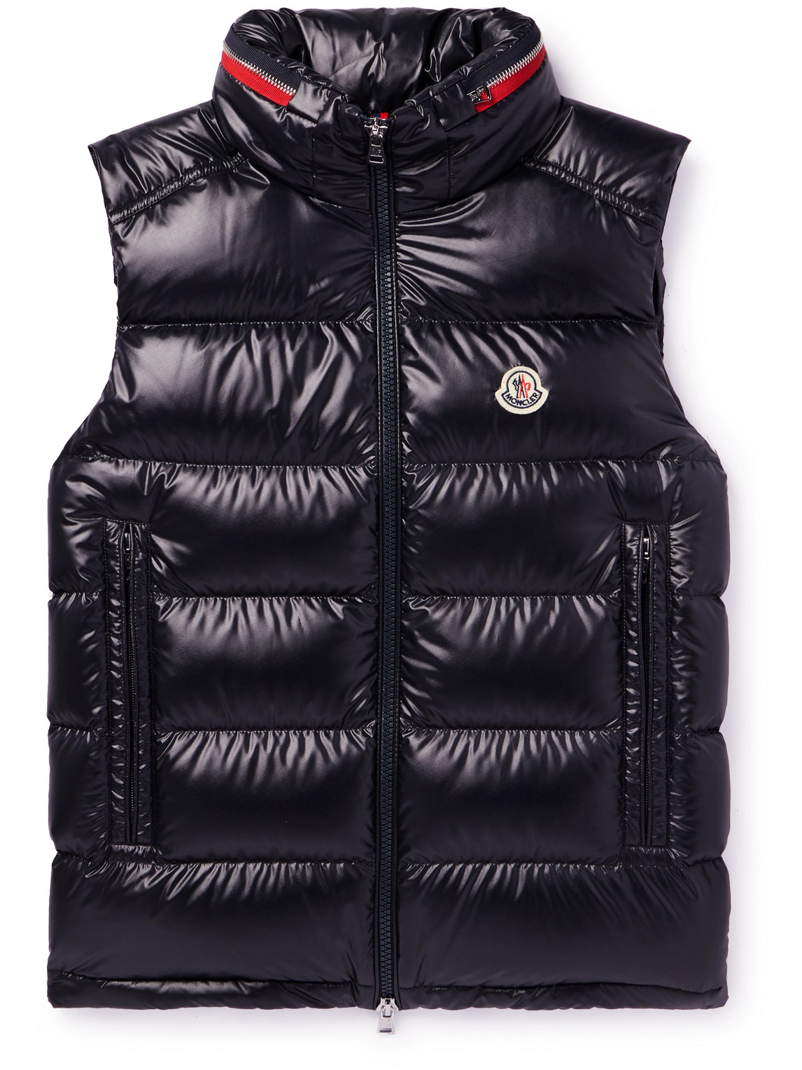 Moncler Ouse Logo-appliquéd Quilted Shell Down Gilet In Blue