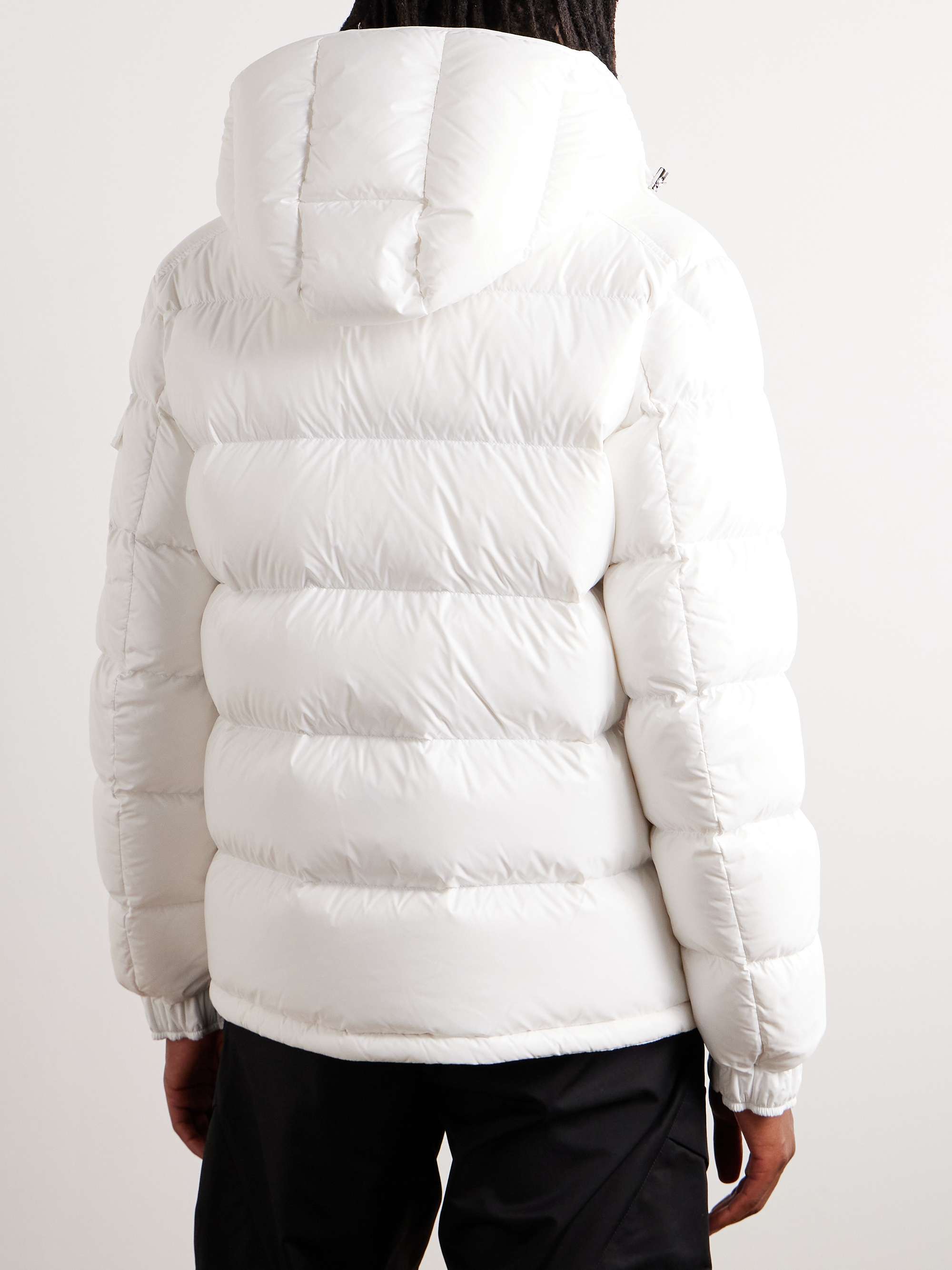MONCLER Maya Logo-Appliquéd Quilted Glossed-Shell Hooded