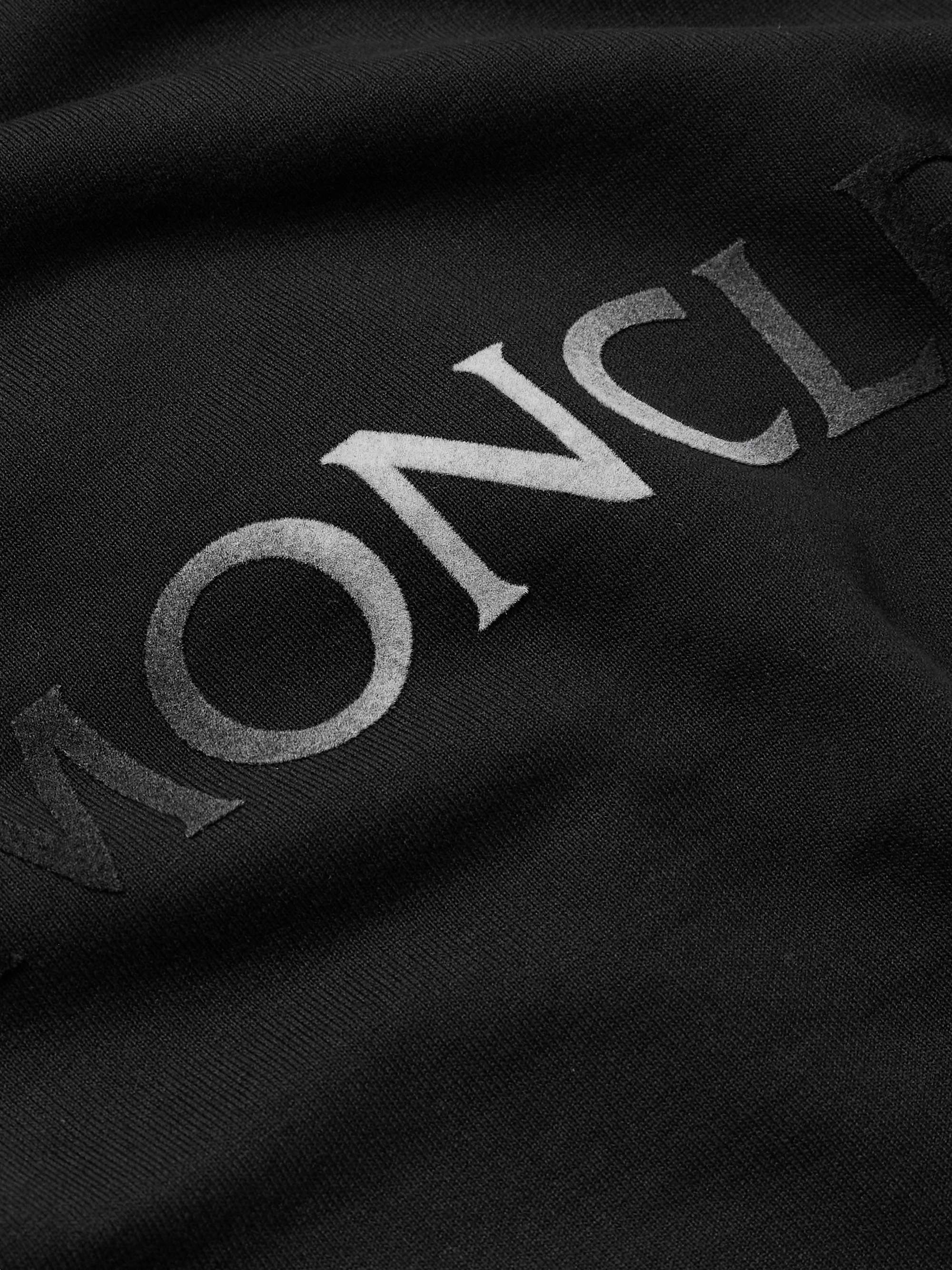 MONCLER Logo-Flocked Cotton-Jersey Sweatshirt for Men | MR PORTER