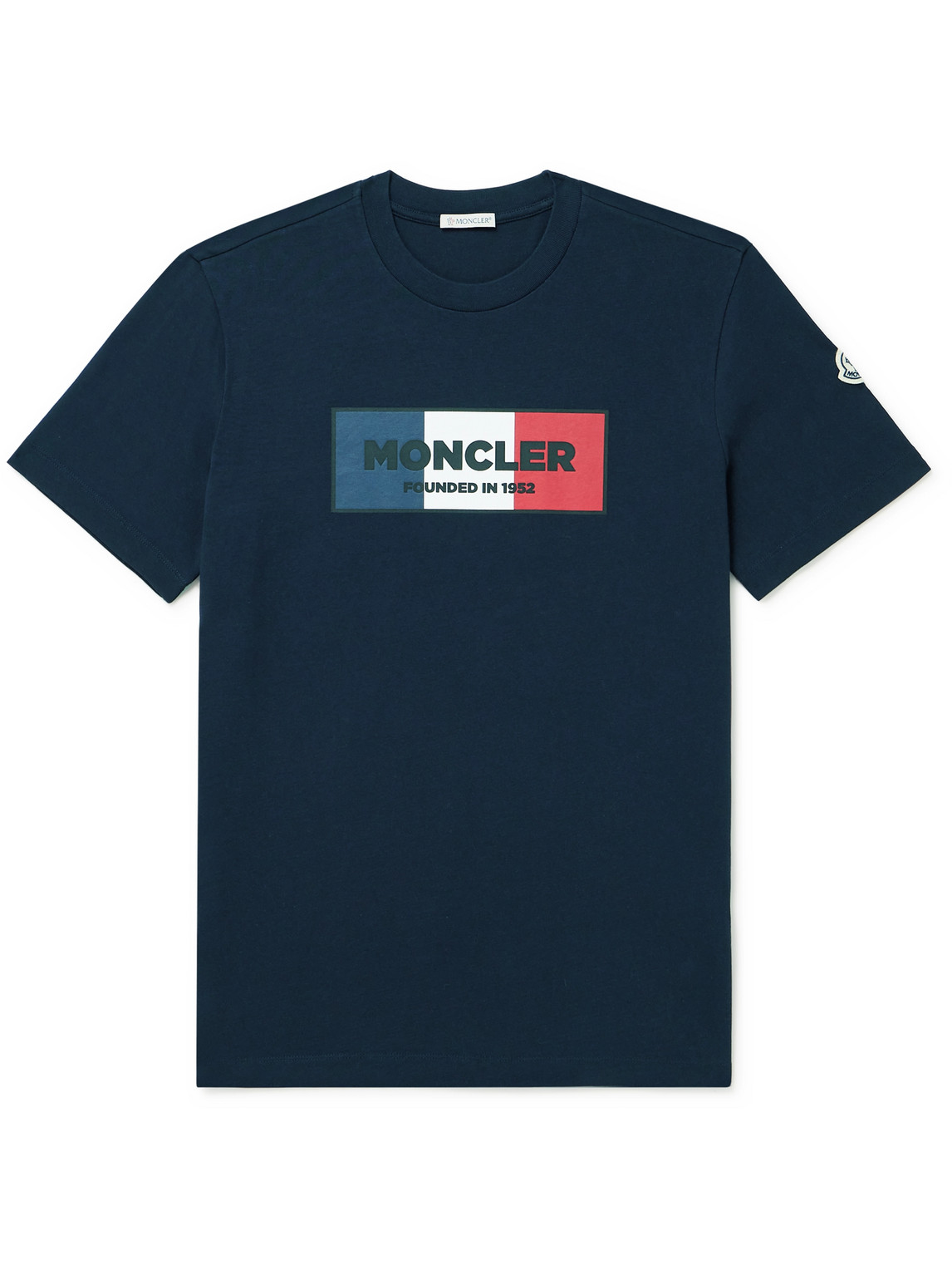 Moncler Slim-fit Logo-print Cotton-jersey T-shirt In Blue