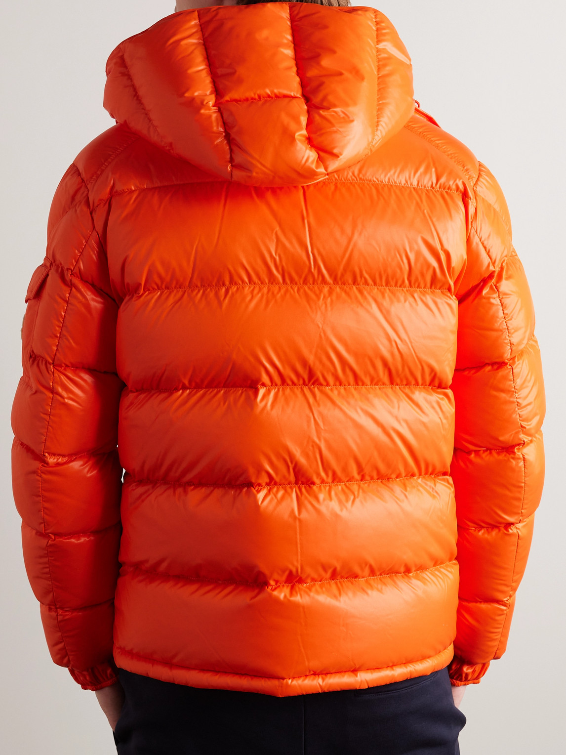 Shop Moncler Maya Logo-appliquéd Quilted Shell Hooded Down Jacket In Orange