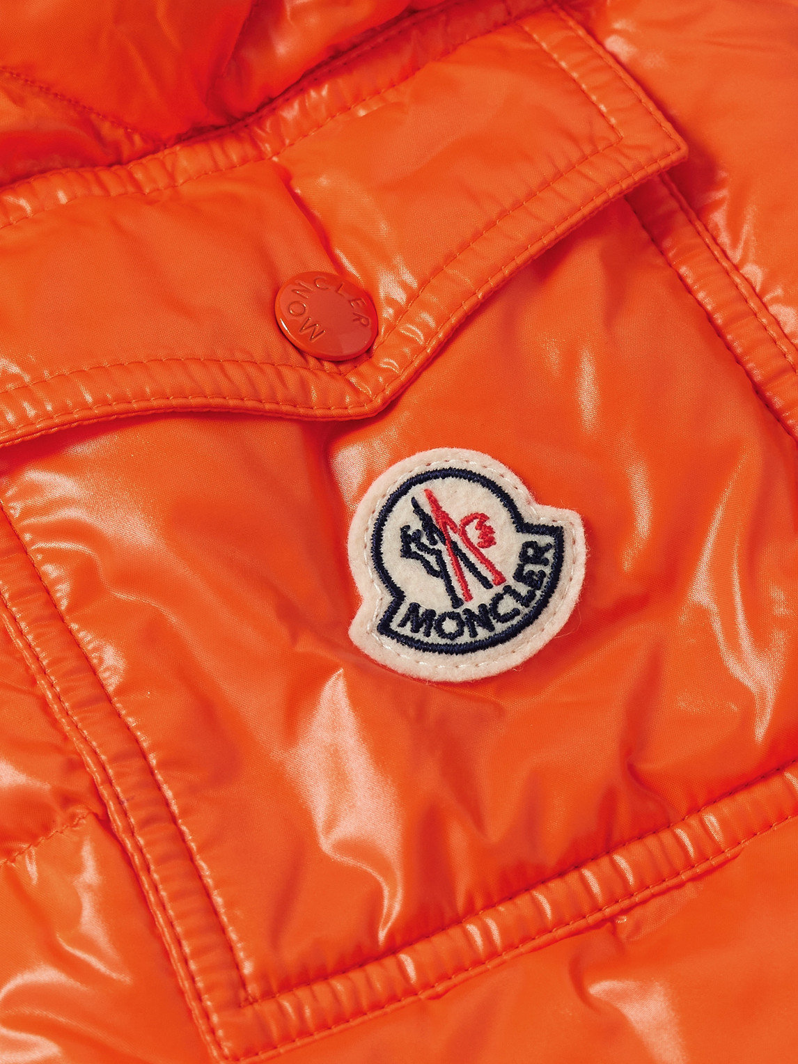 Shop Moncler Maya Logo-appliquéd Quilted Shell Hooded Down Jacket In Orange