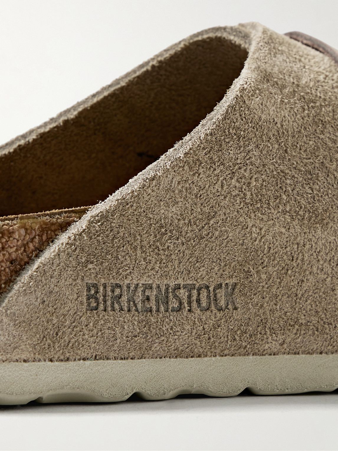 BIRKENSTOCK KYOTO NUBUCK-TRIMMED SUEDE SANDALS