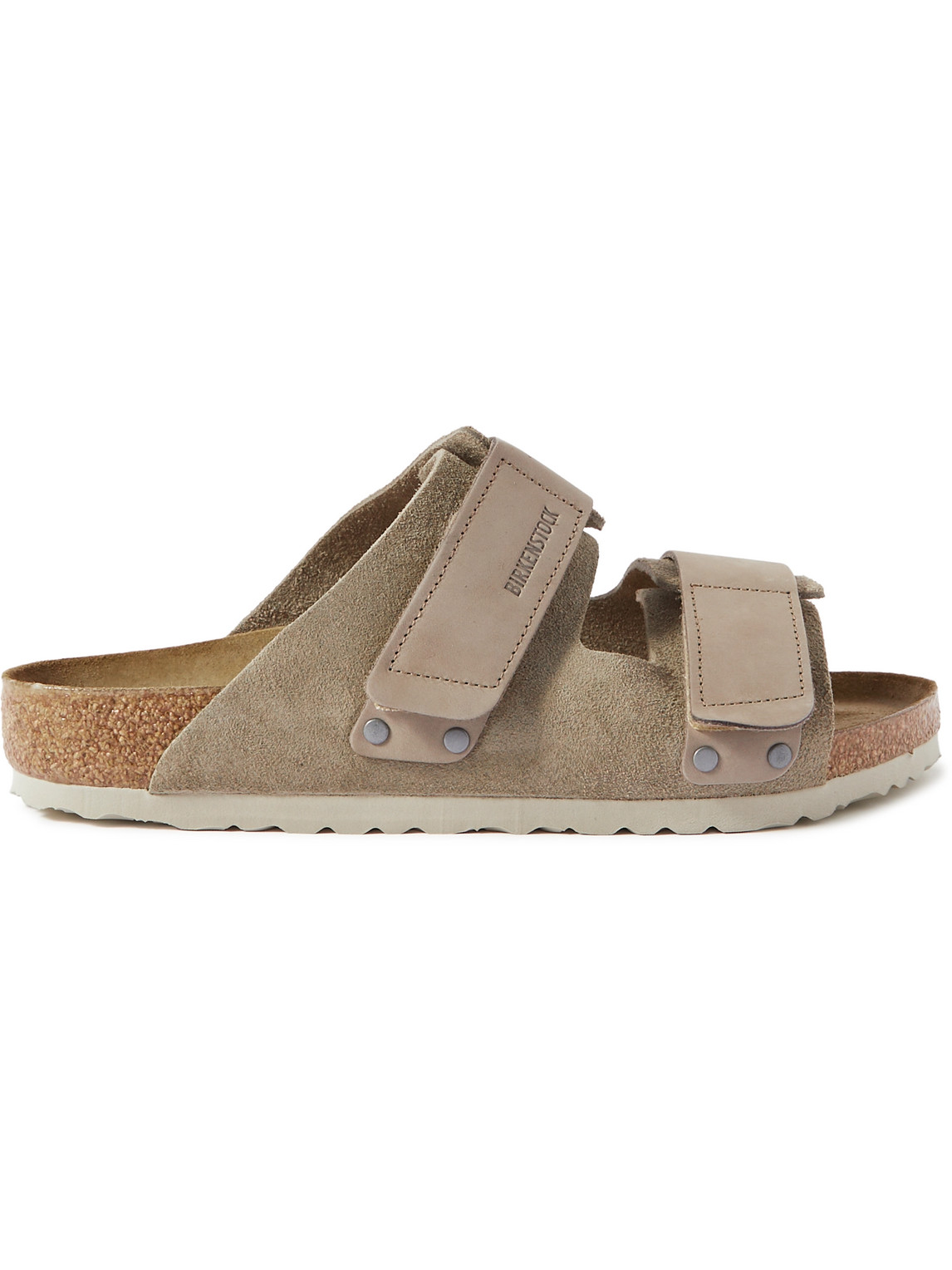 Shop Birkenstock Uji Nubuck-trimmed Suede Sandals In Neutrals