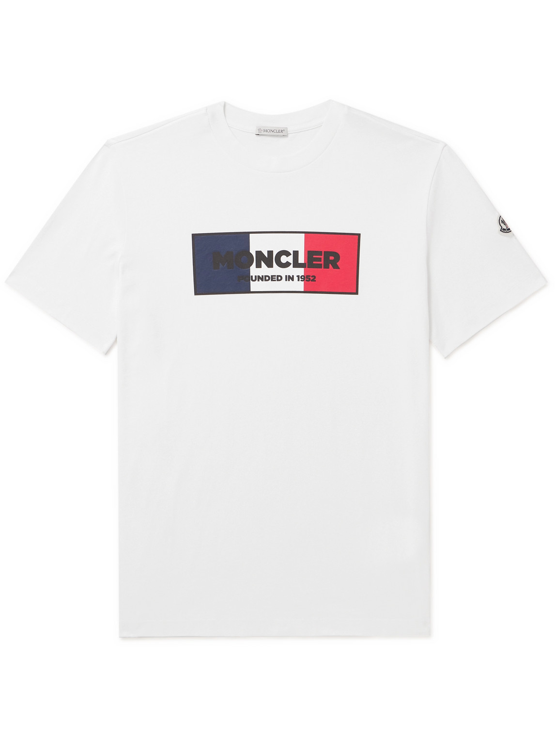 Moncler Slim-fit Logo-print Cotton-jersey T-shirt In White