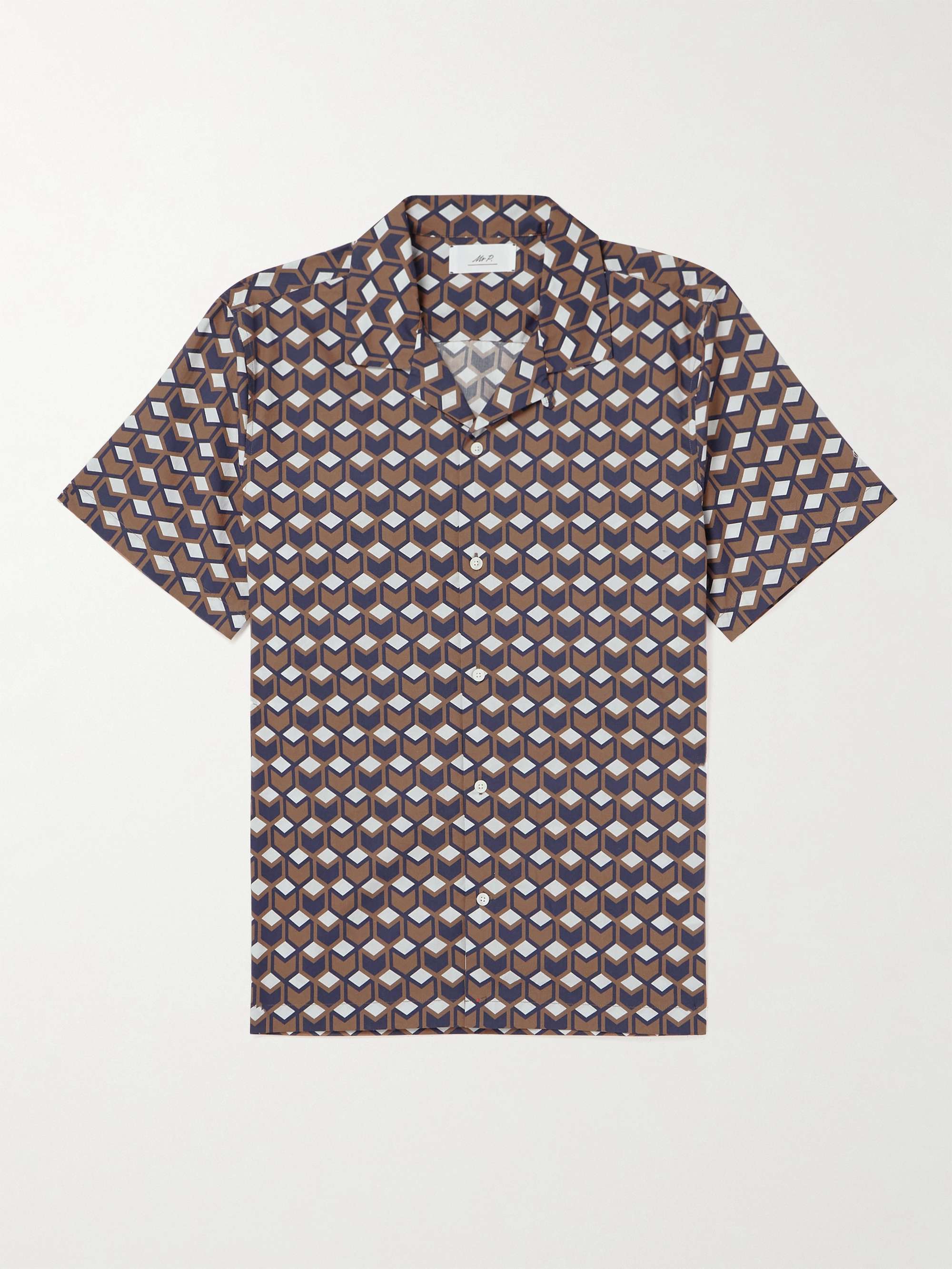 MR P. Stella Convertible-Collar Printed Cotton-Poplin Shirt for Men ...